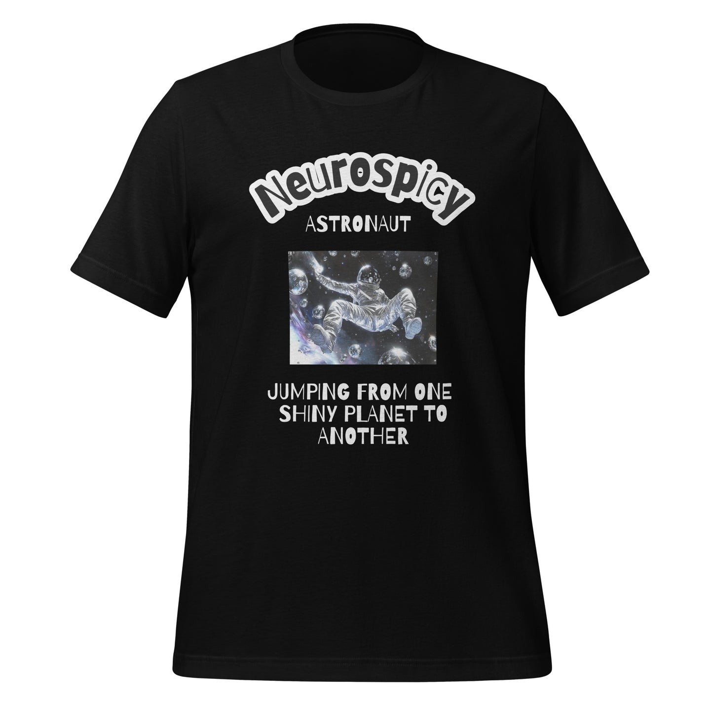 Neurospicy Astronaut | T-Shirt | The Neurospicy Store Black