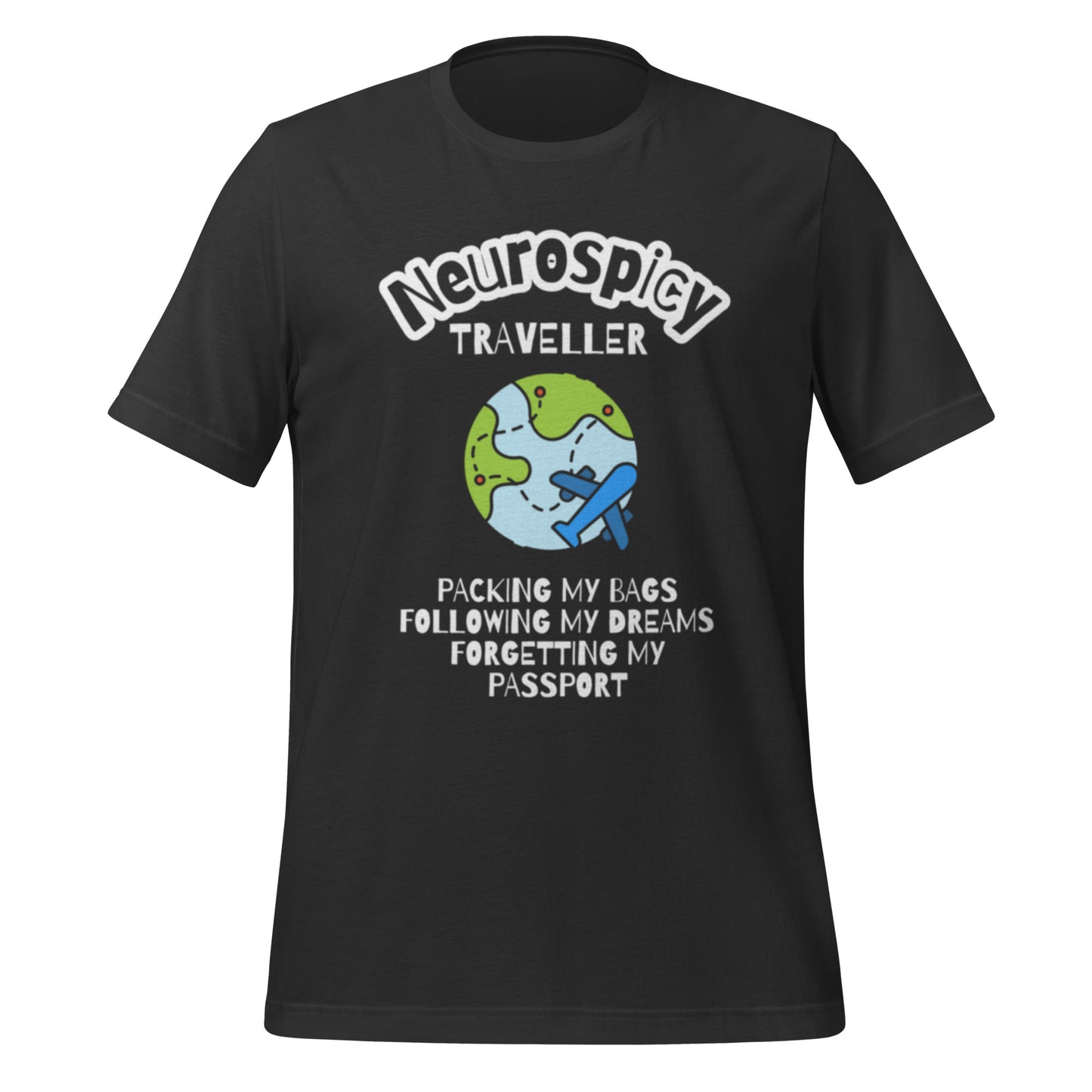 Neurospicy Traveller | T-Shirt | The Neurospicy Store Dark Grey