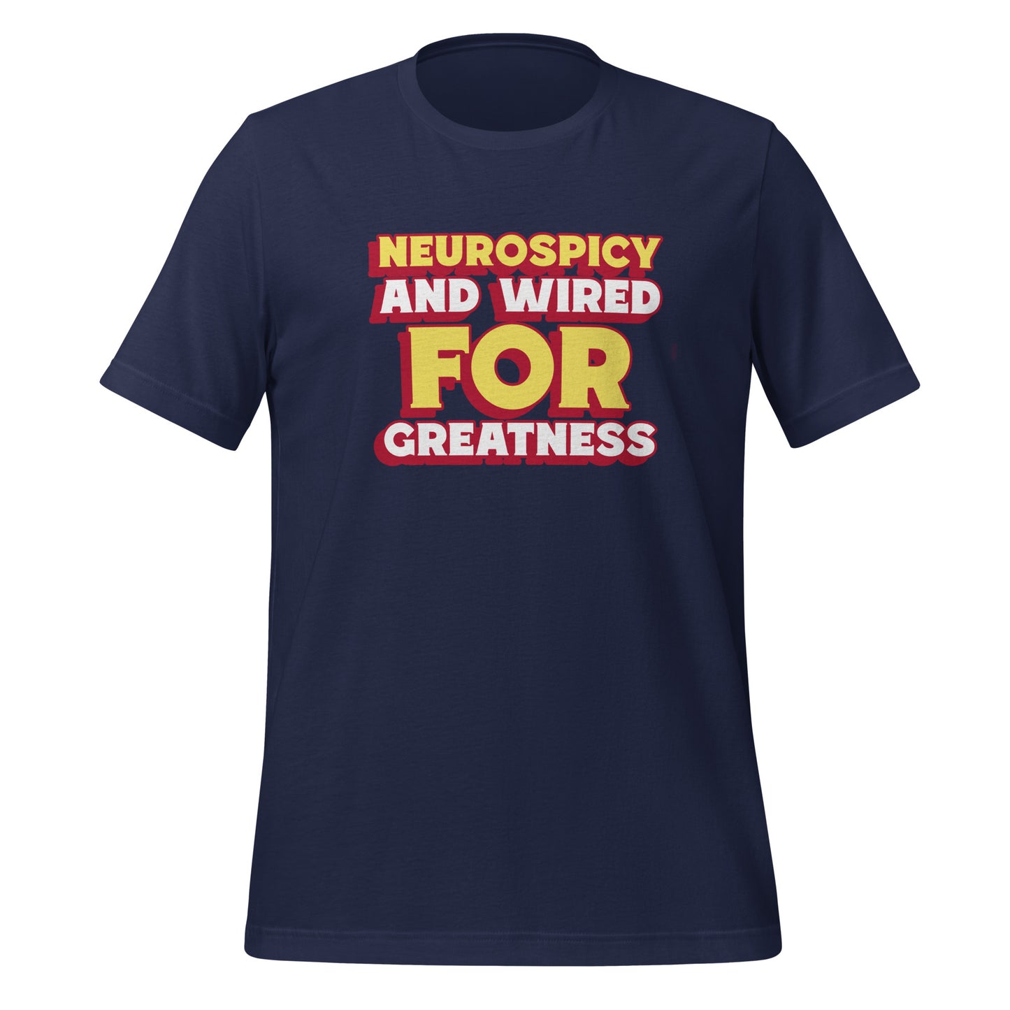Neurospicy and Wired For Greatness | T-Shirt | The Neurospicy Store Navy