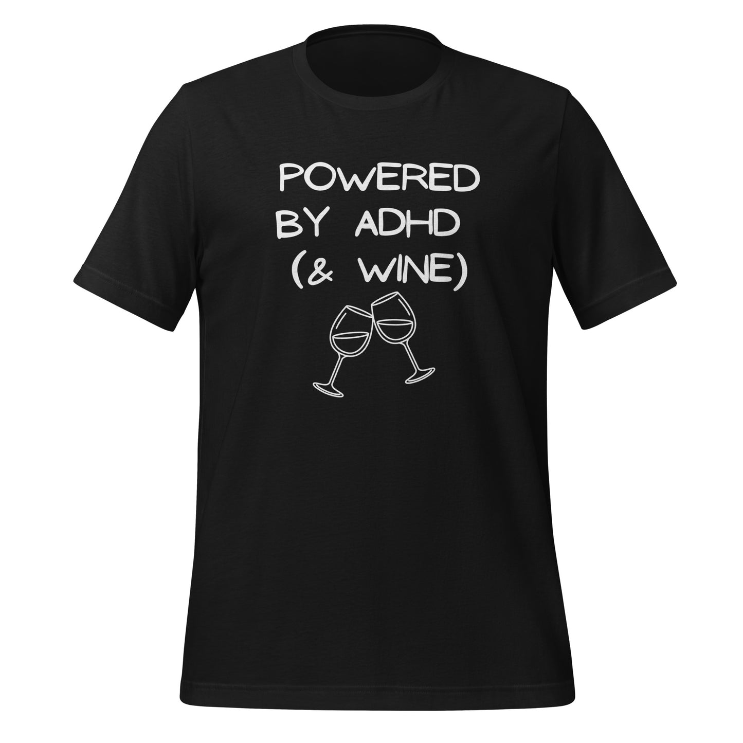 Powered by ADHD (& Wine) | T-Shirt | The Neurospicy Store Vintage Black