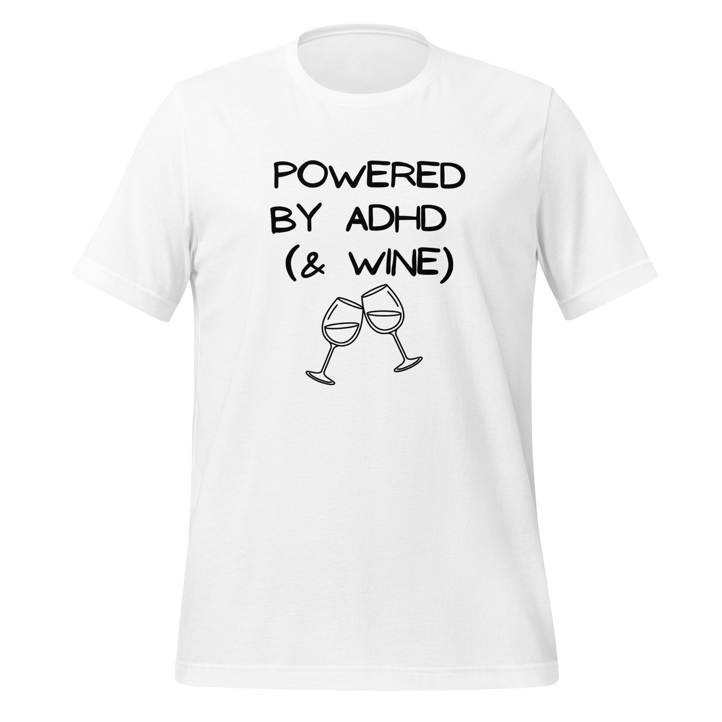 Powered by ADHD (& Wine) | T-Shirt | The Neurospicy Store White