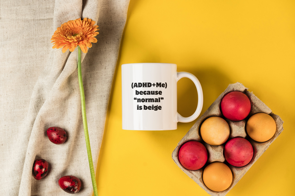 (ADHD+Me) Because "Normal" Is Beige | White Glossy Mug | The Neurospicy Store