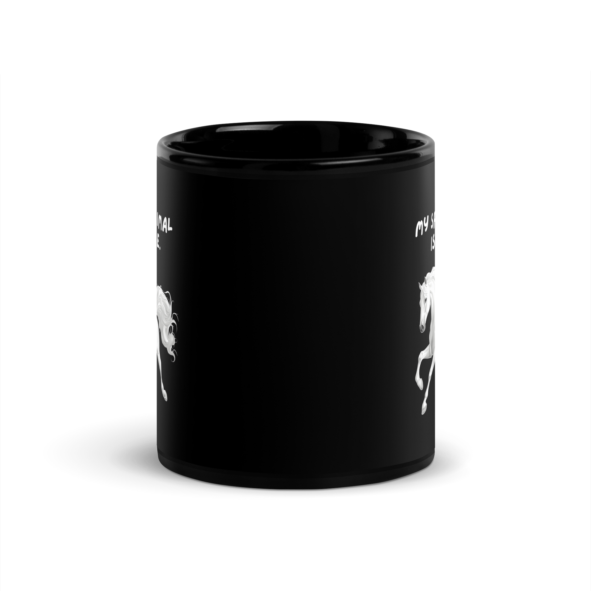 My Spirit Animal Is A Horse | Black Glossy Mug | The Neurospicy Store