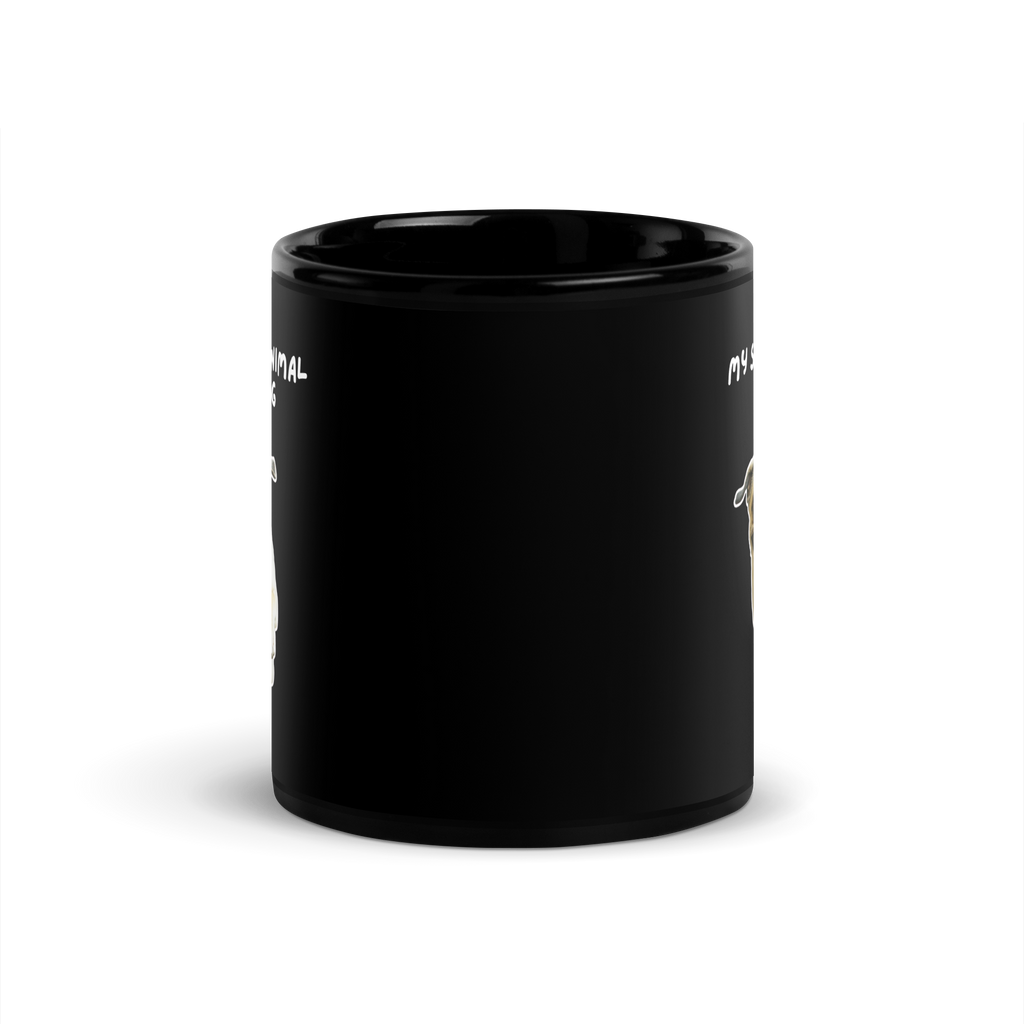 My Spirit Animal Is A Pug | Black Glossy Mug | The Neurospicy Store