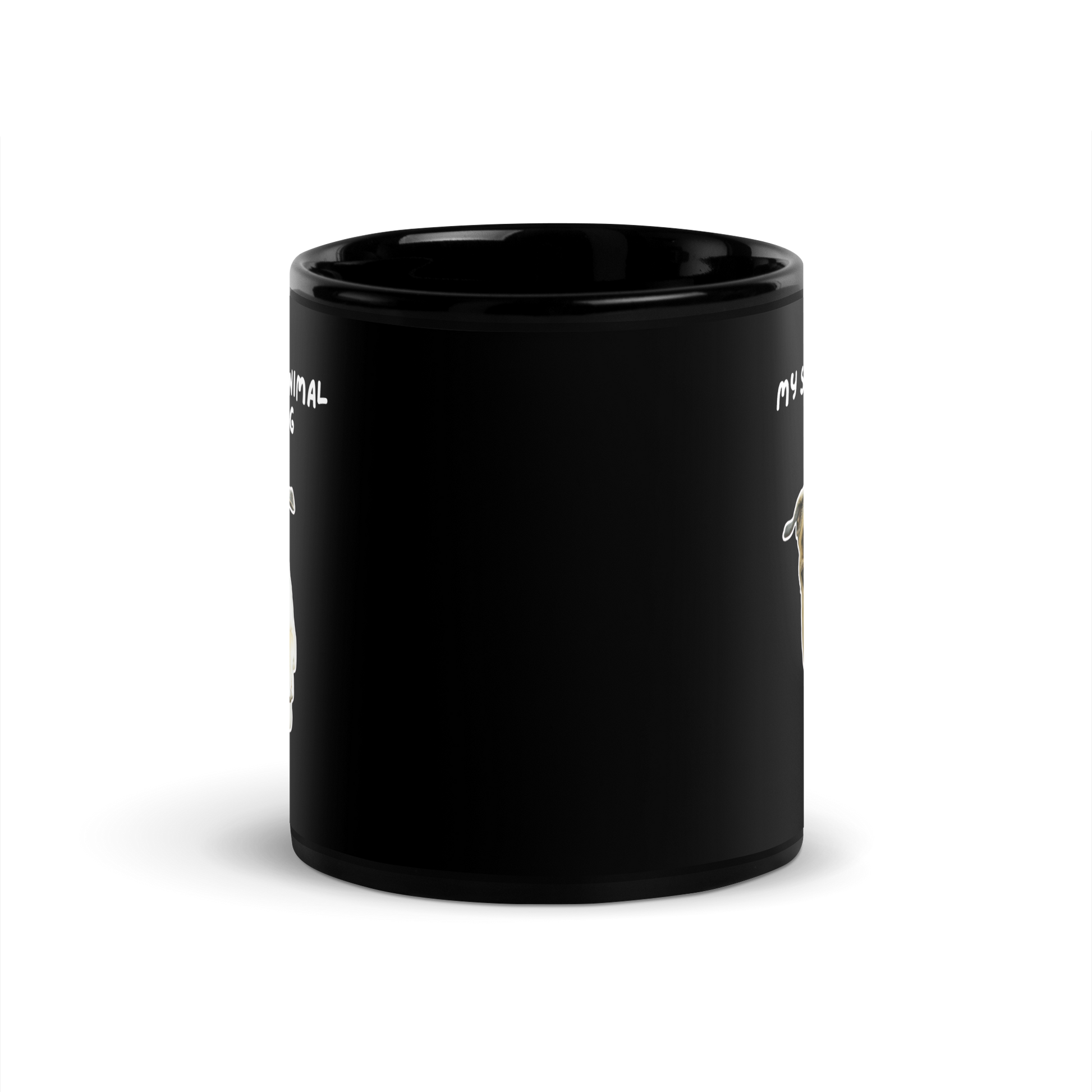 My Spirit Animal Is A Pug | Black Glossy Mug | The Neurospicy Store