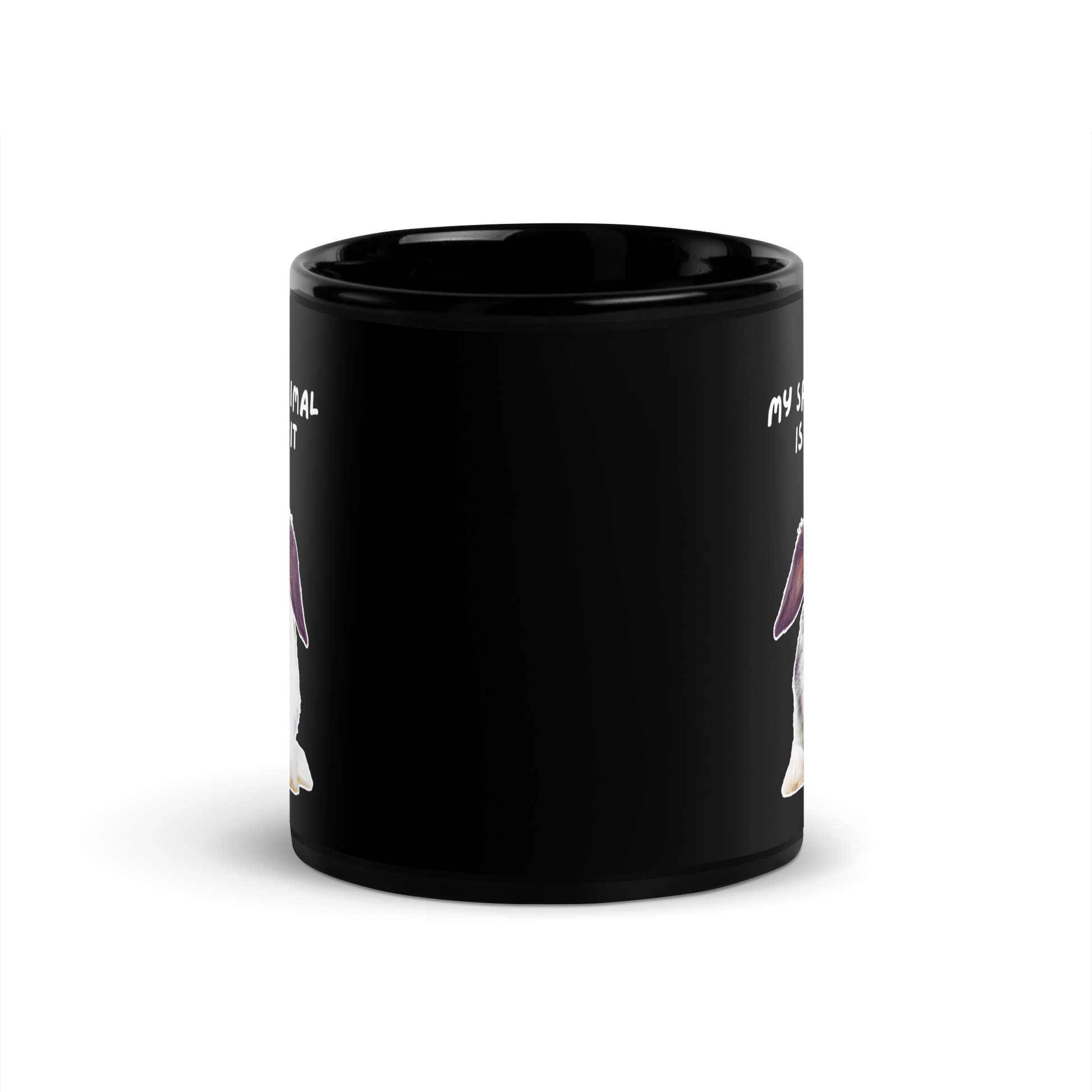 My Spirit Animal Is A Rabbit | Black Glossy Mug | The Neurospicy Store