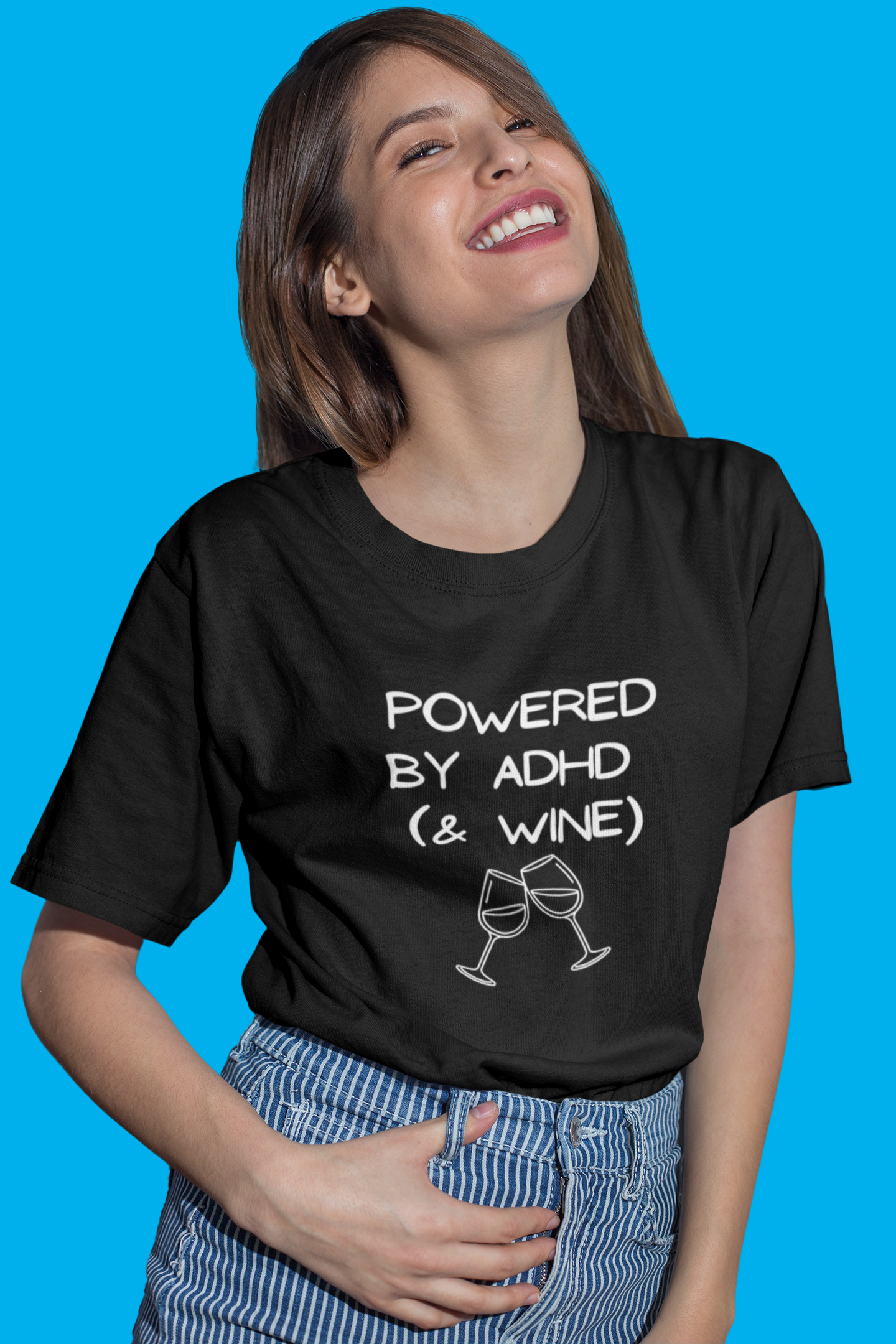 Powered by ADHD (& Wine) | T-Shirt | The Neurospicy Store