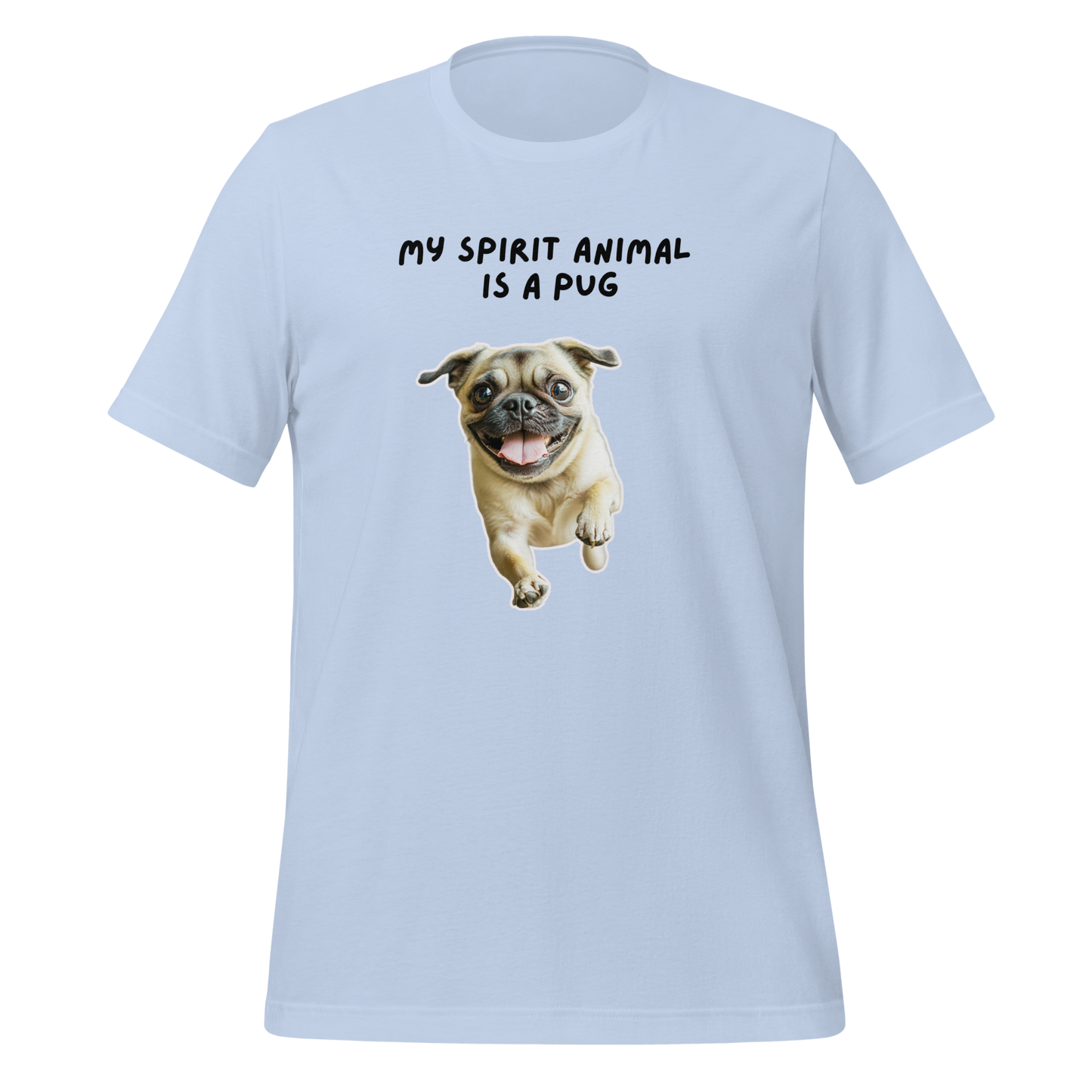 My Spirit Animal Is A Pug | T-Shirt | The Neurospicy Store Baby Blue