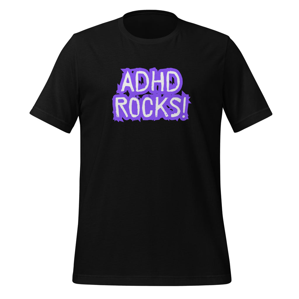 ADHD Rocks | T-Shirt | The Neurospicy Store Black