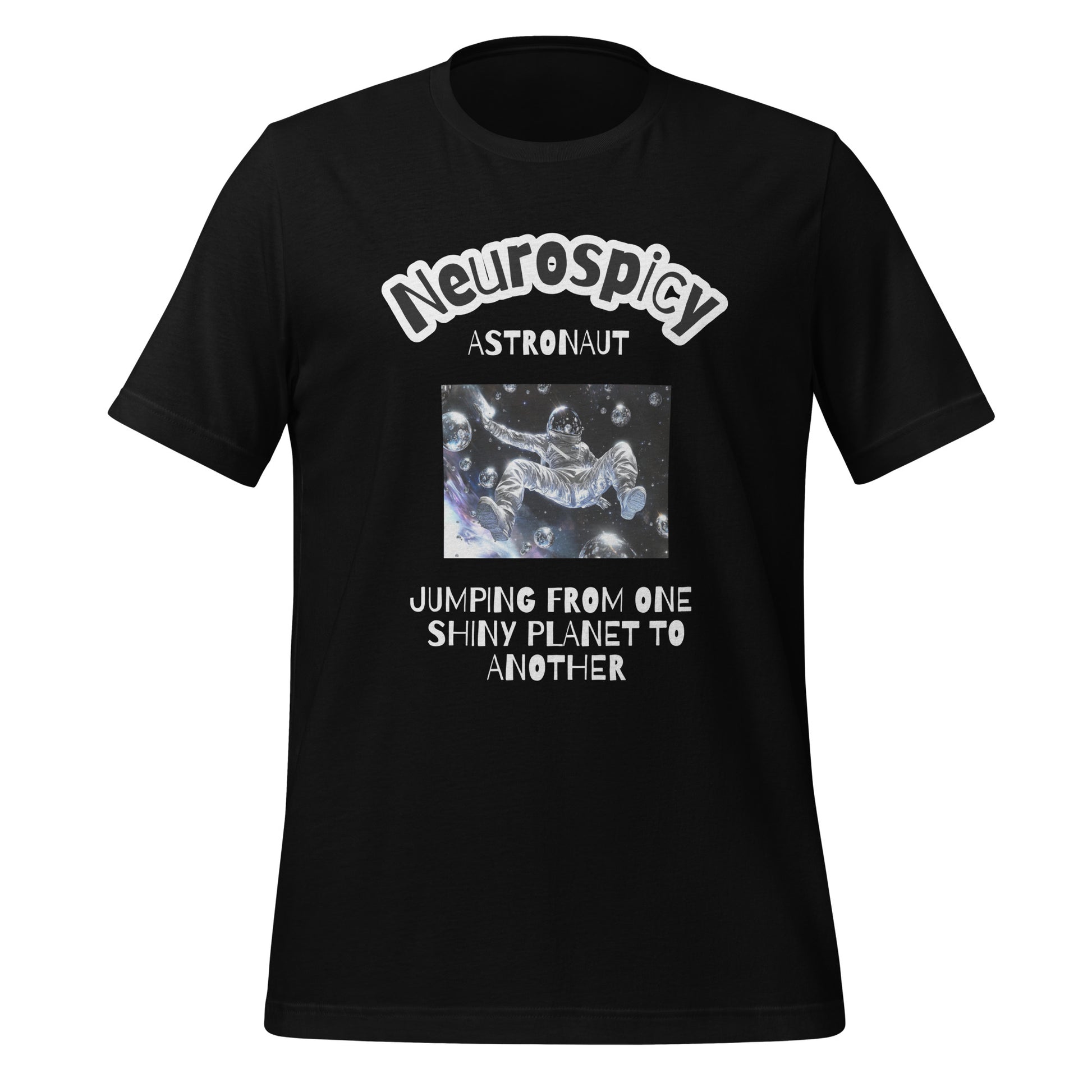 Neurospicy Astronaut | T-Shirt | The Neurospicy Store Black
