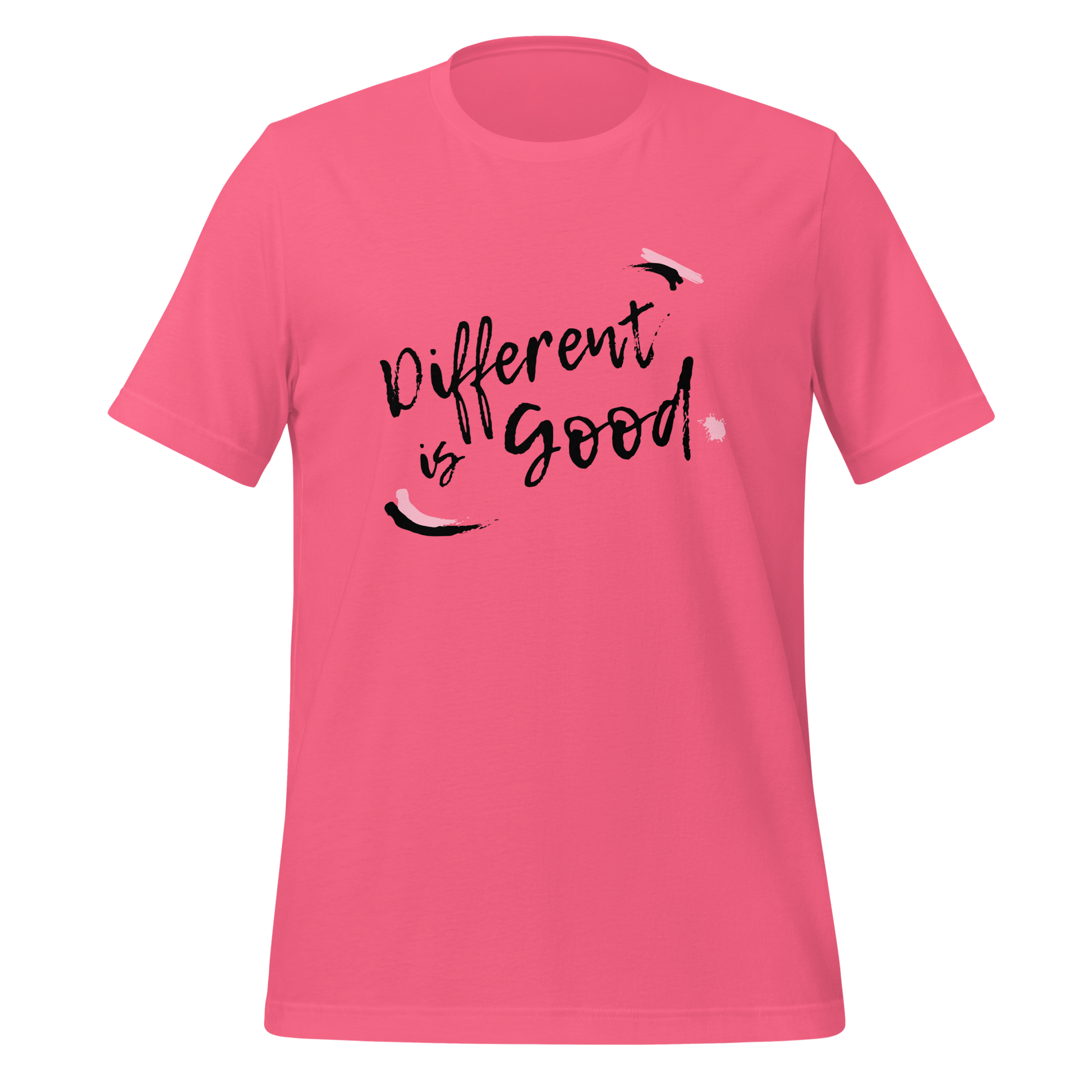 Different Is Good | T-Shirt | The Neurospicy Store Charity Pink