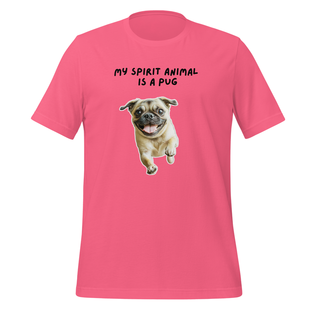 My Spirit Animal Is A Pug | T-Shirt | The Neurospicy Store Charity Pink