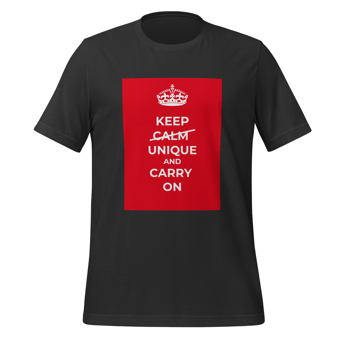 Keep Calm Unique And Carry On | T-Shirt | The Neurospicy Store Dark Grey