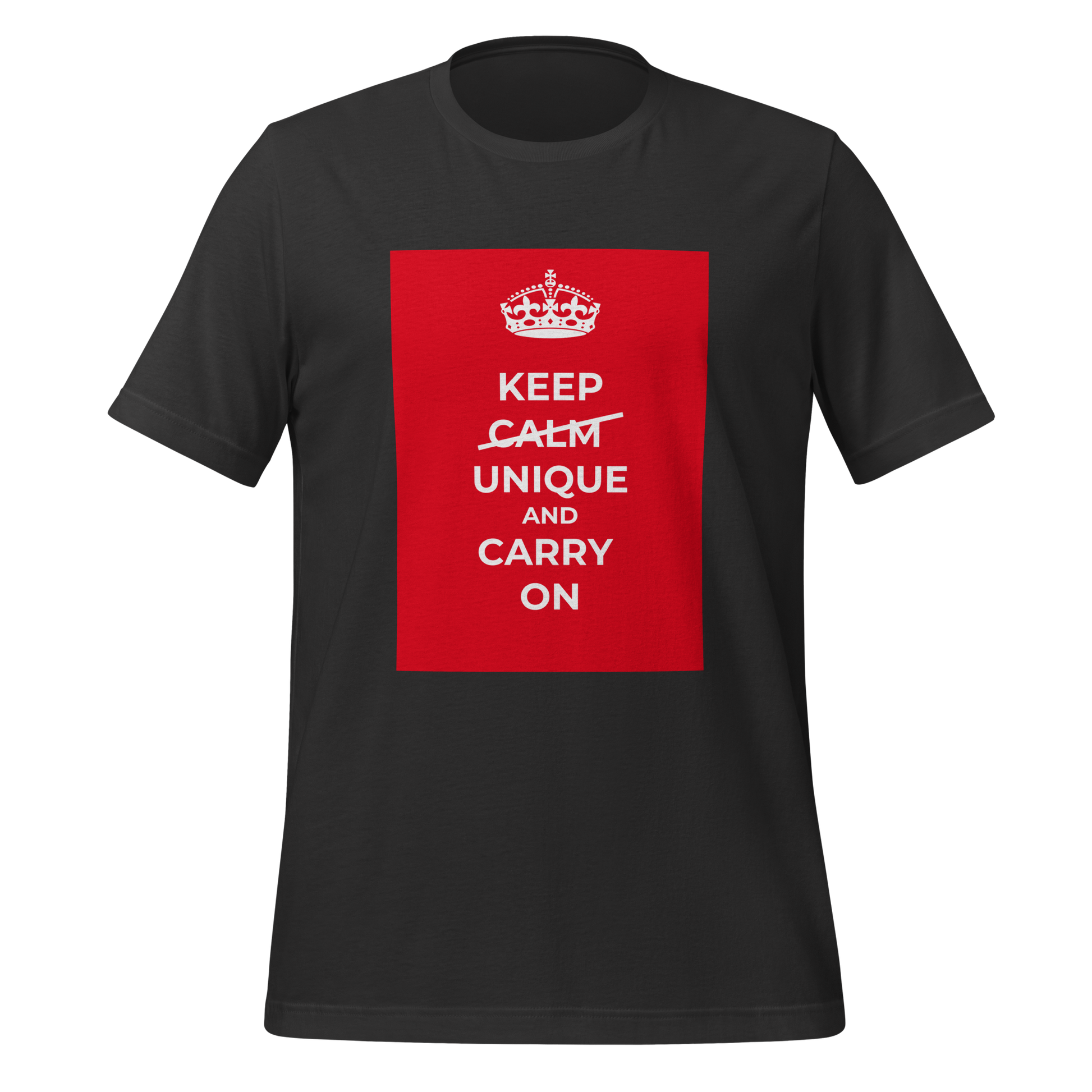 Keep Calm Unique And Carry On | T-Shirt | The Neurospicy Store Dark Grey