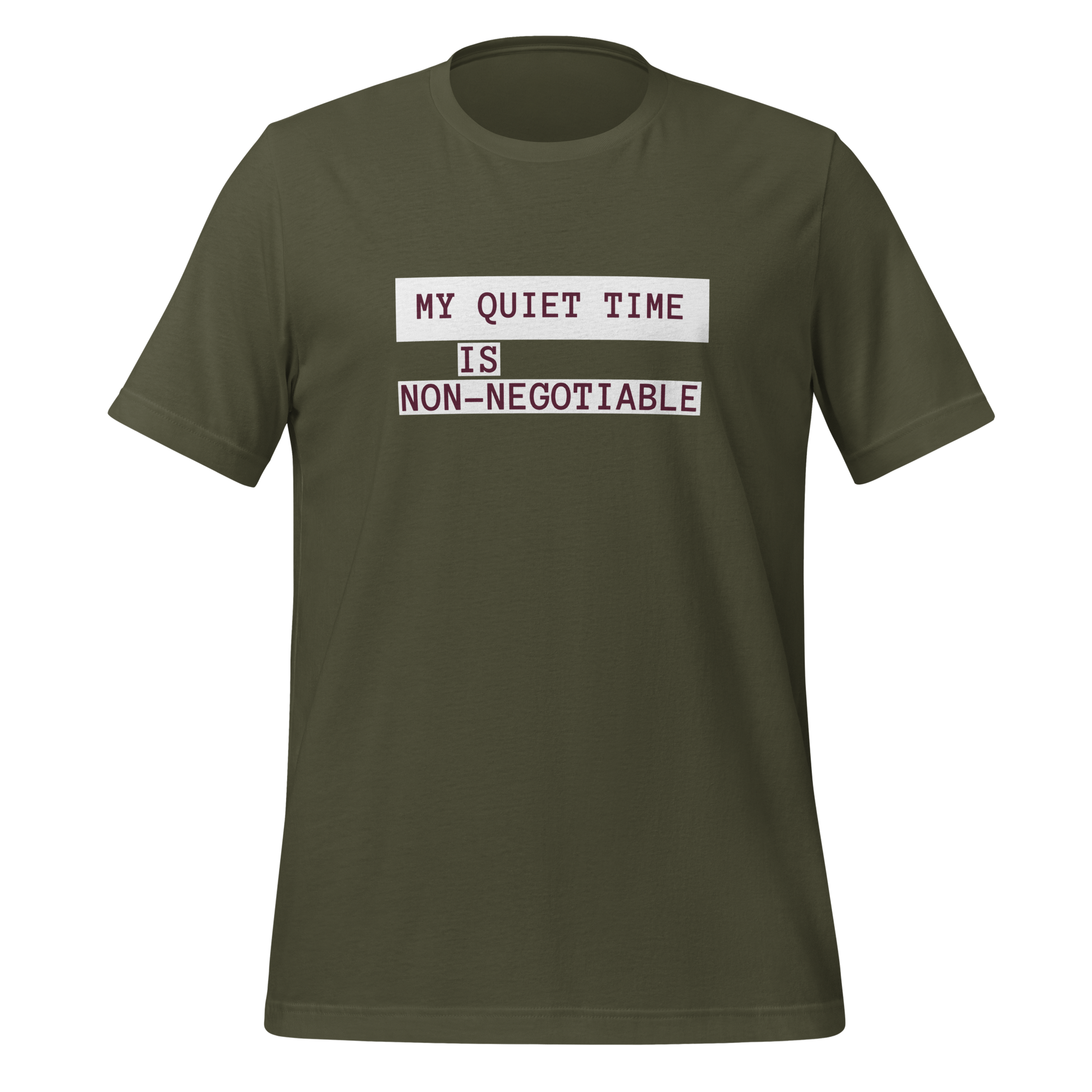 My Quiet Time Is Non-Negotiable | T-Shirt | The Neurospicy Store Military Green