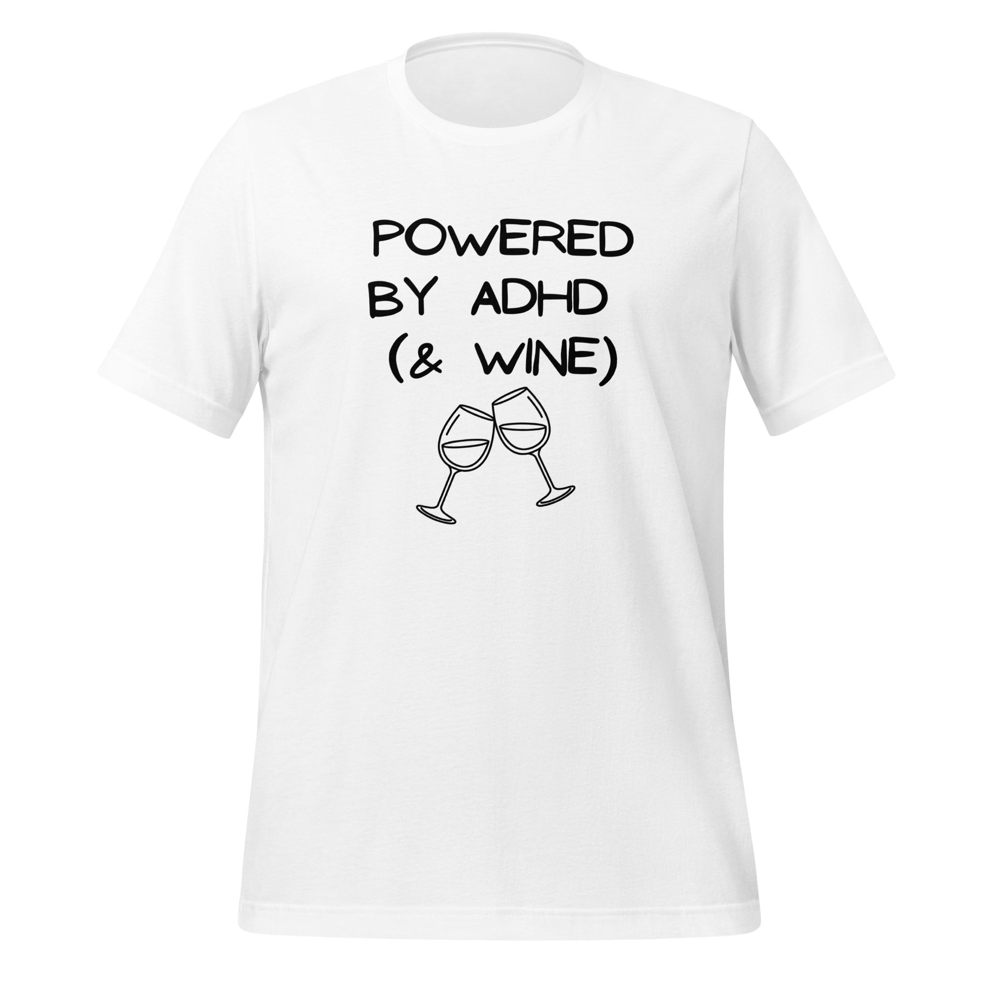 Powered by ADHD (& Wine) | T-Shirt | The Neurospicy Store White