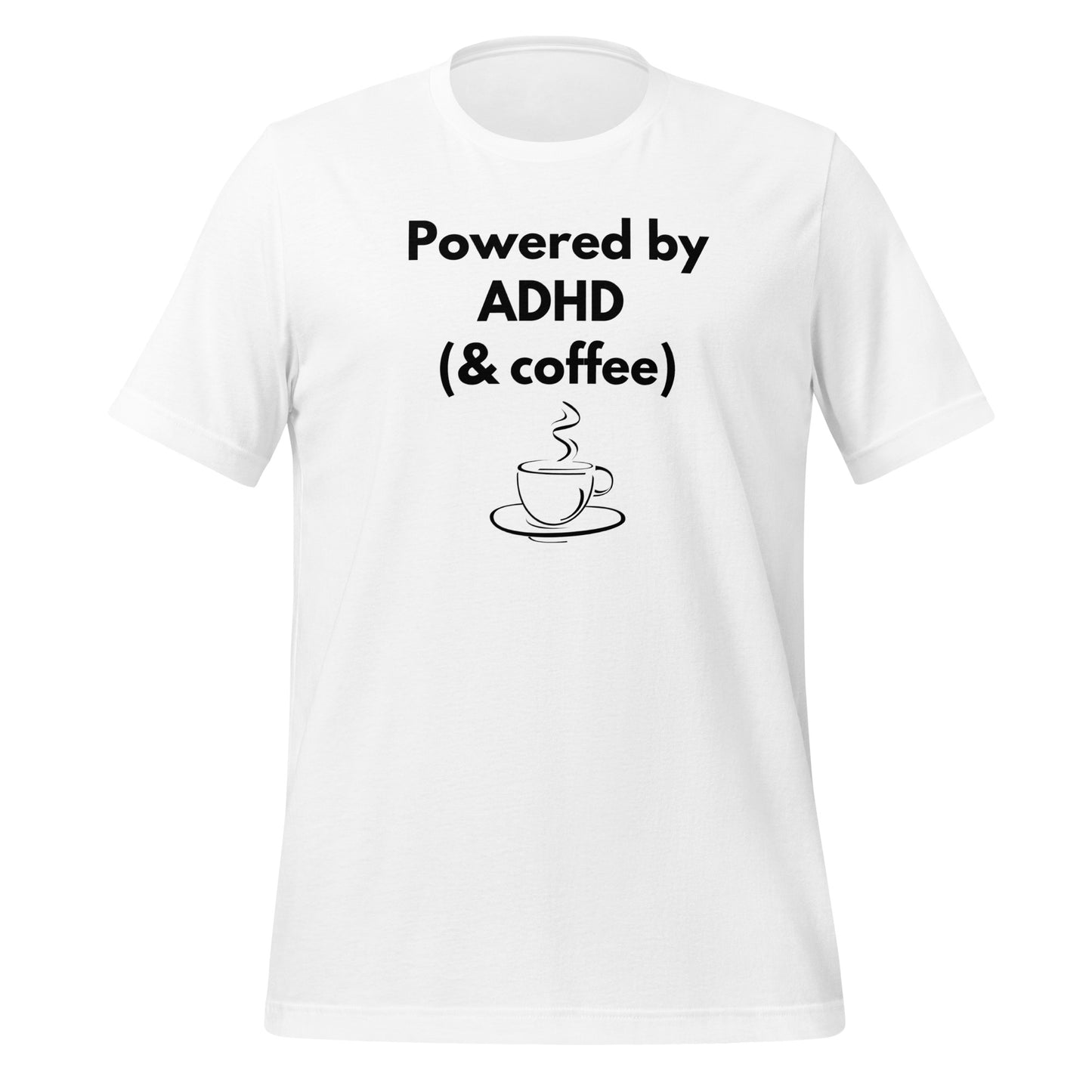 Powered by ADHD (& Coffee) | T-Shirt | The Neurospicy Store White