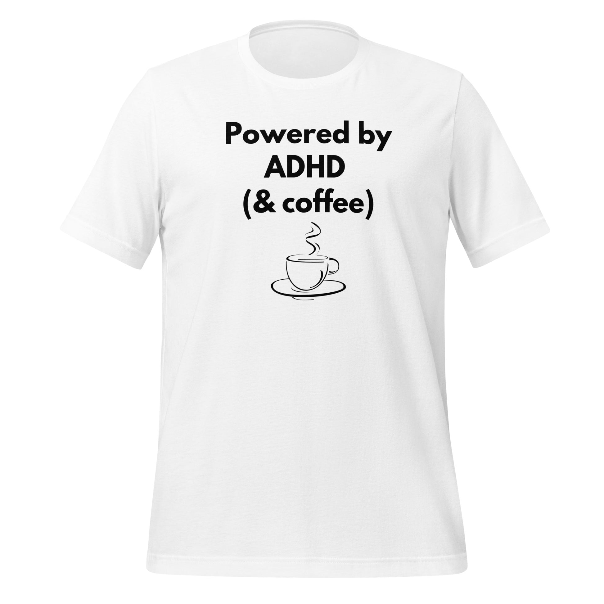 Powered by ADHD (& Coffee) | T-Shirt | The Neurospicy Store White