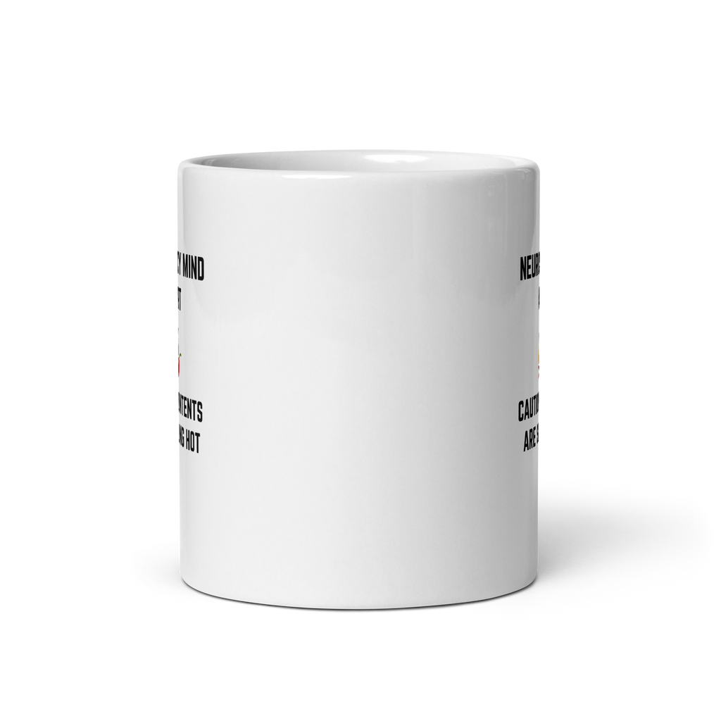 Neurospicy Mind Alert Caution! Contents Are Sizzling Hot | White Glossy Mug | The Neurospicy Store