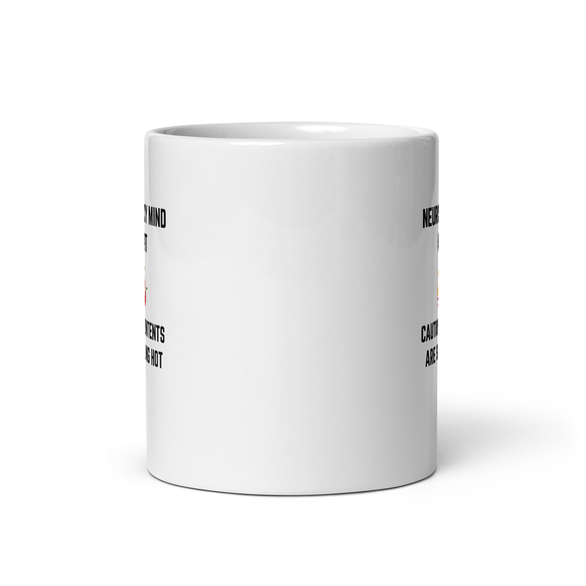 Neurospicy Mind Alert Caution! Contents Are Sizzling Hot | White Glossy Mug | The Neurospicy Store