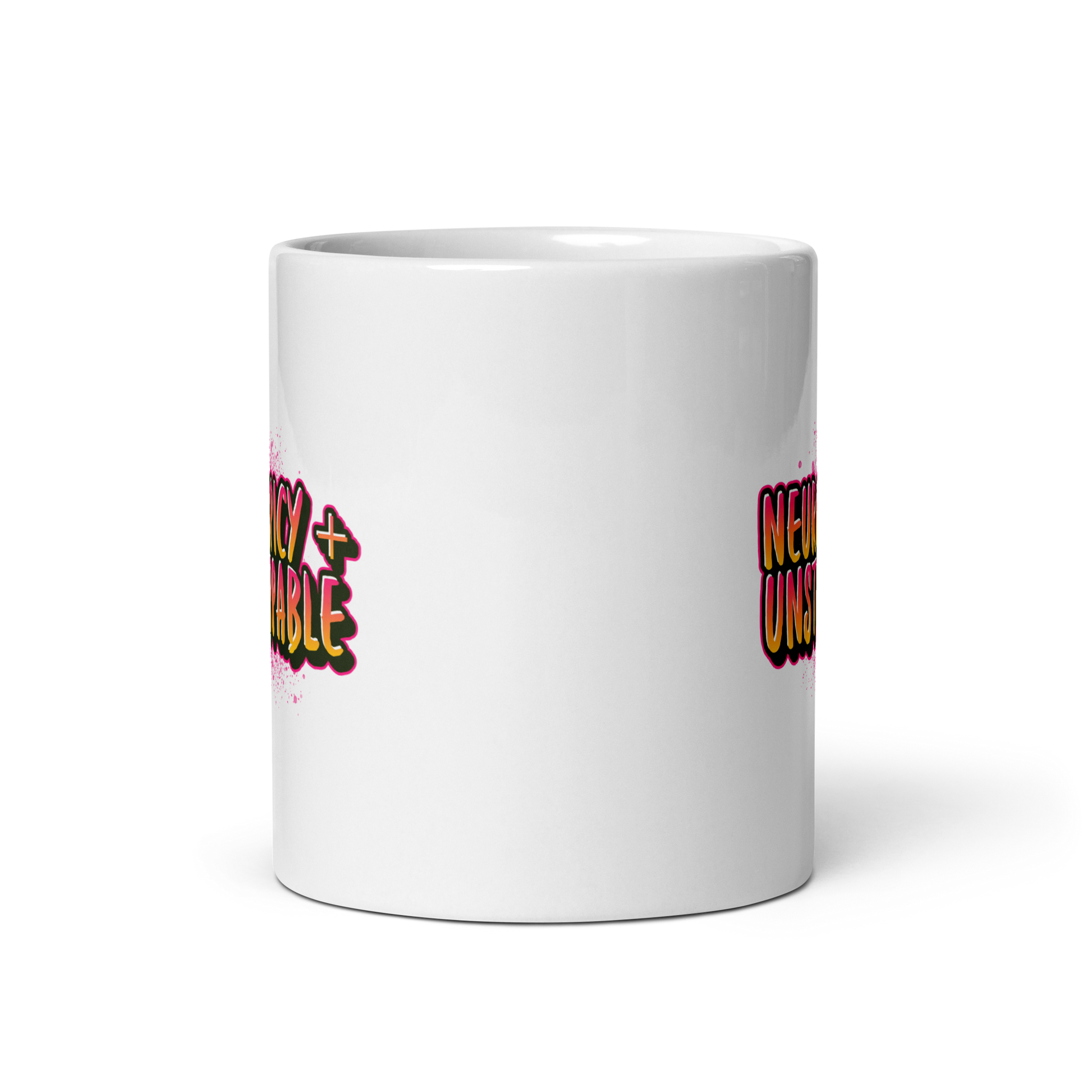 Neurospicy + Unstoppable | White Glossy Mug | The Neurospicy Store