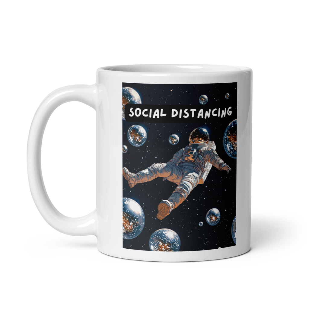 Social Distancing | White Glossy Mug | The Neurospicy Store