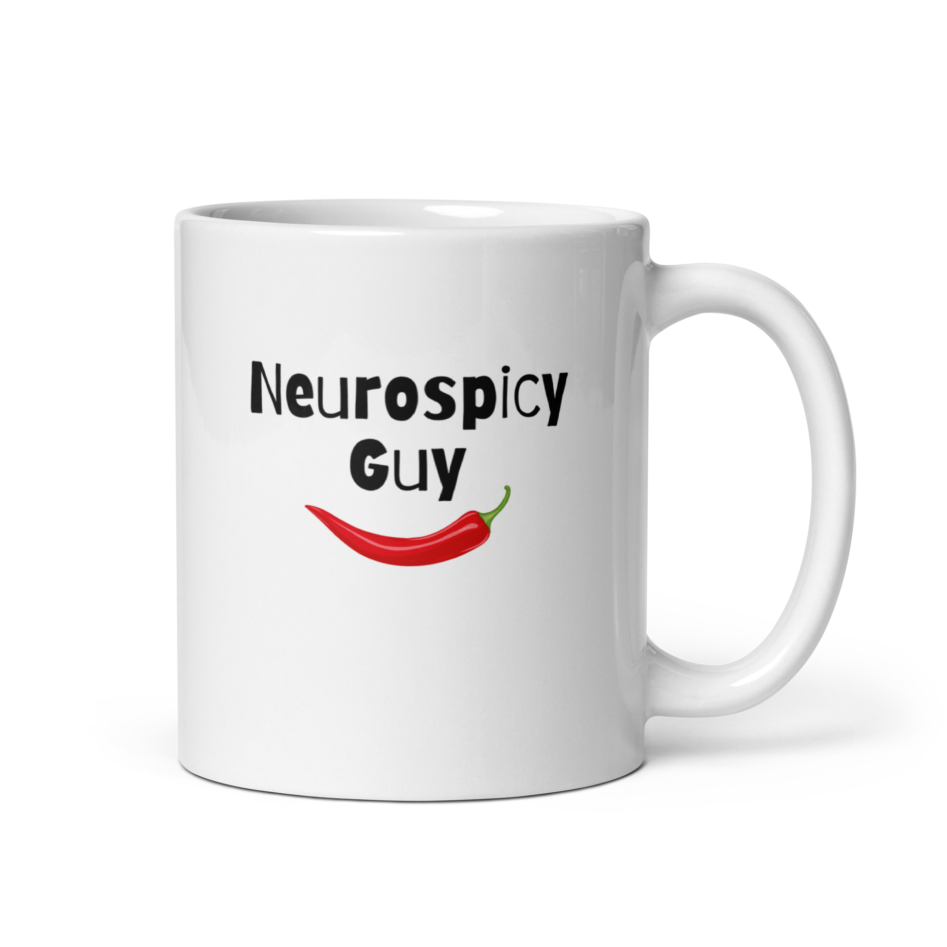 Neurospicy Guy | White Glossy Mug | The Neurospicy Store 11 oz