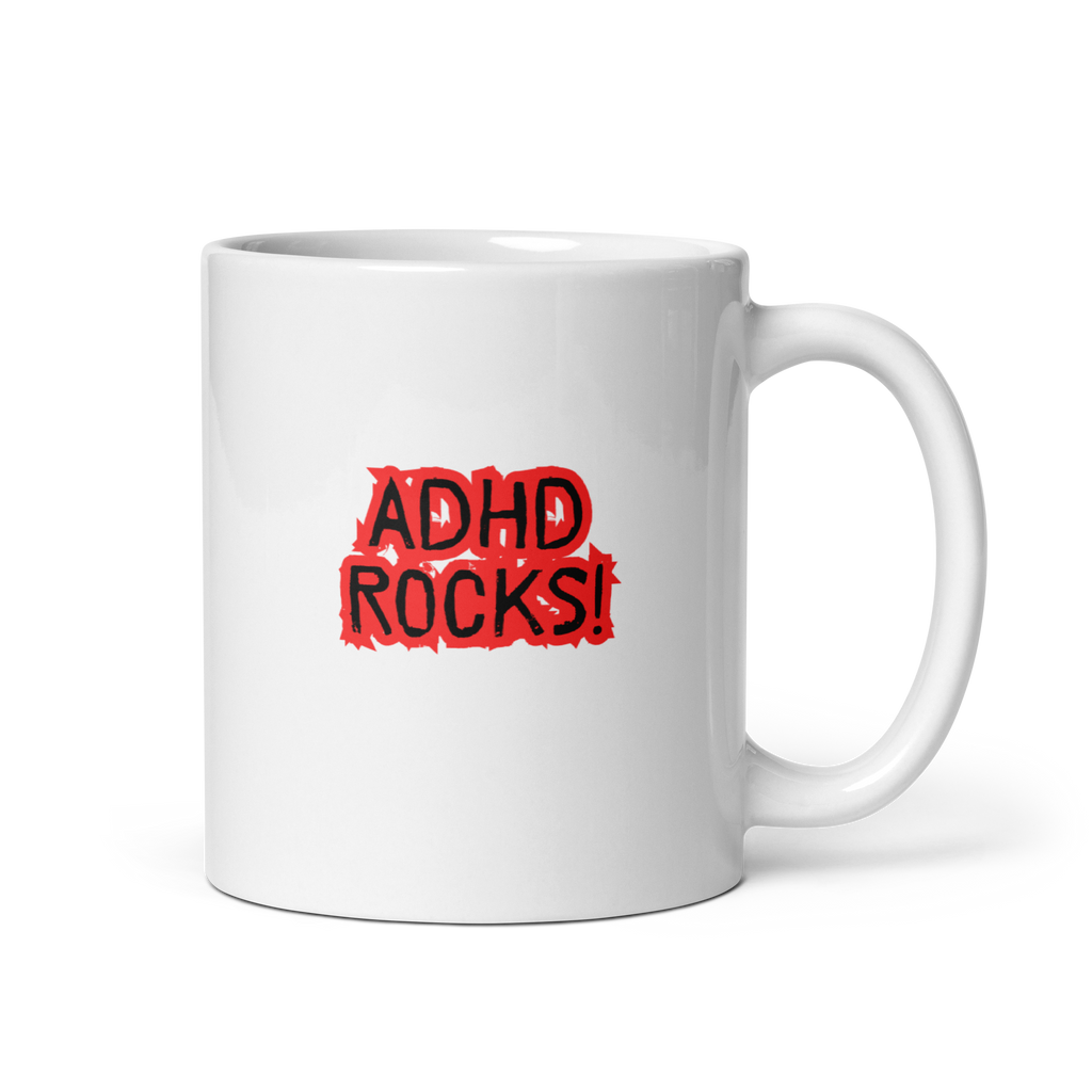ADHD Rocks! | White Glossy Mug | The Neurospicy Store 11 oz