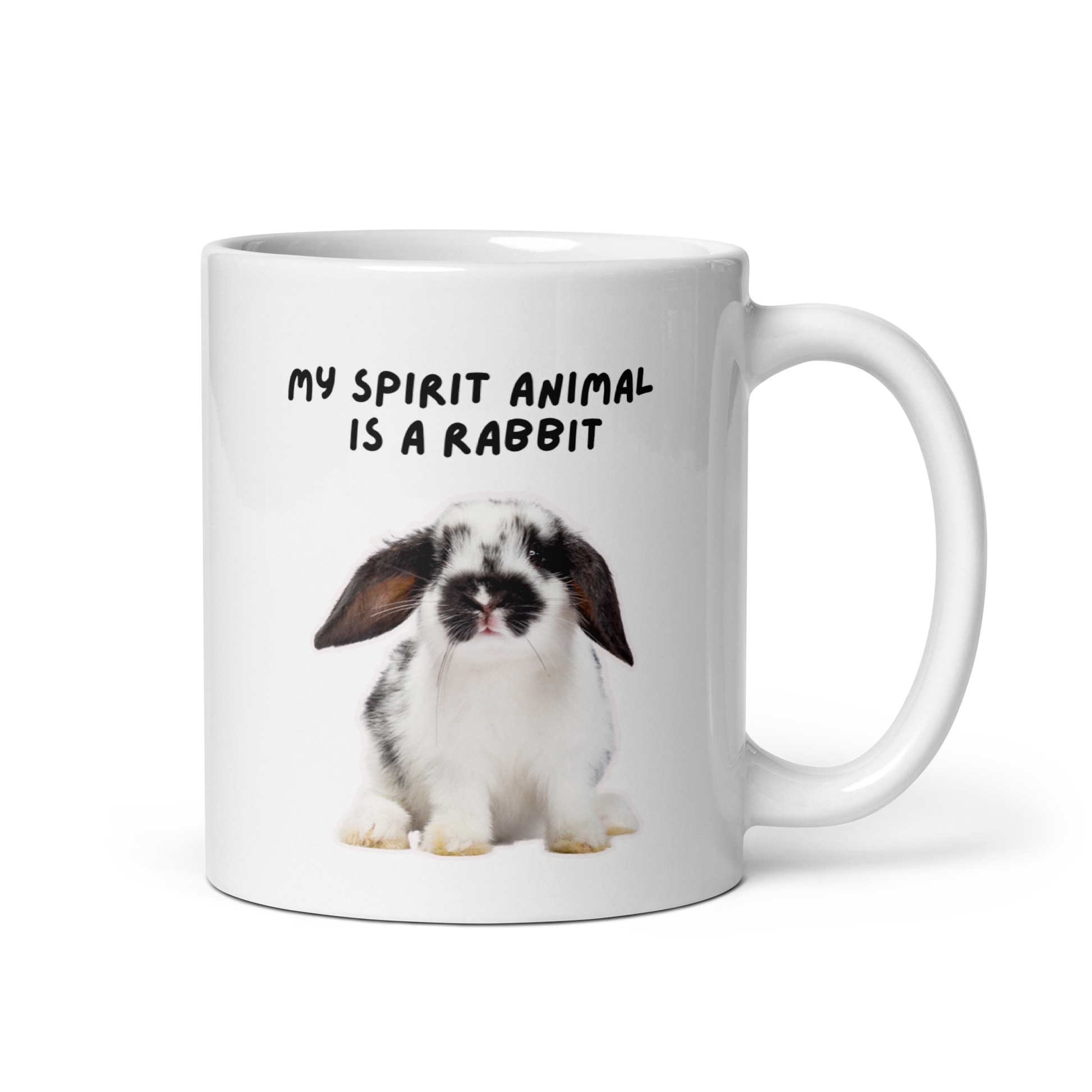 My Spirit Animal Is A Rabbit | White Glossy Mug | The Neurospicy Store 11 oz