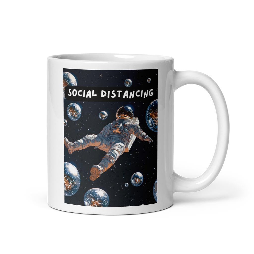 Social Distancing | White Glossy Mug | The Neurospicy Store 11 oz