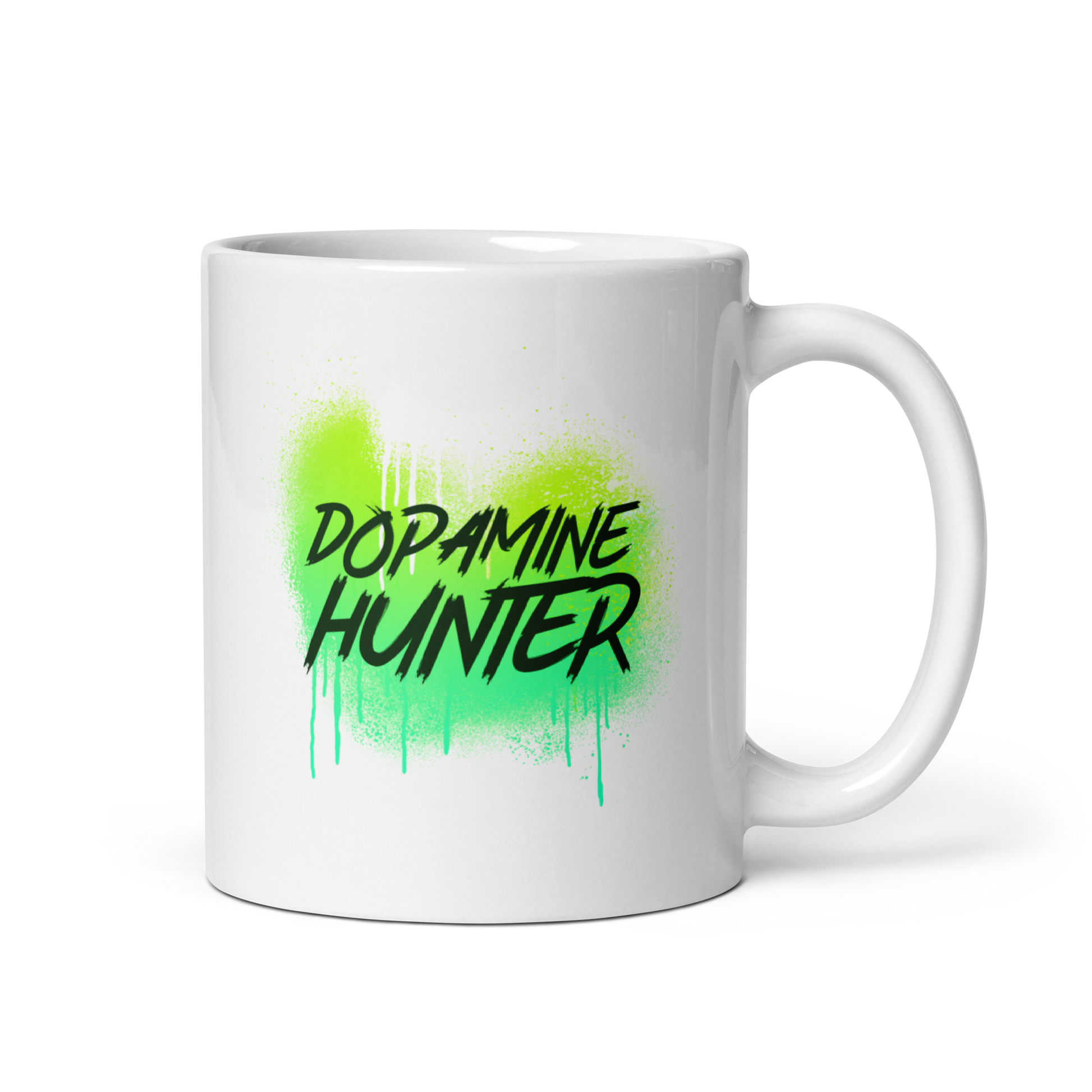 Dopamine Hunter | White Glossy Mug | The Neurospicy Store 11 oz