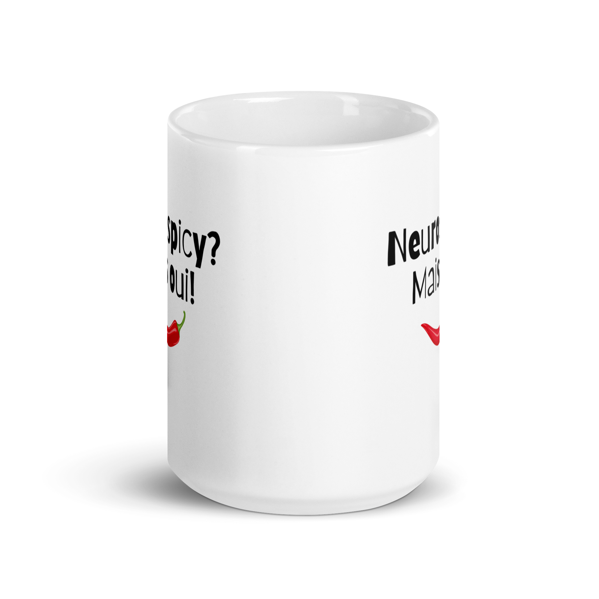Neurospicy? Mais Qui! | White Glossy Mug | The Neurospicy Store
