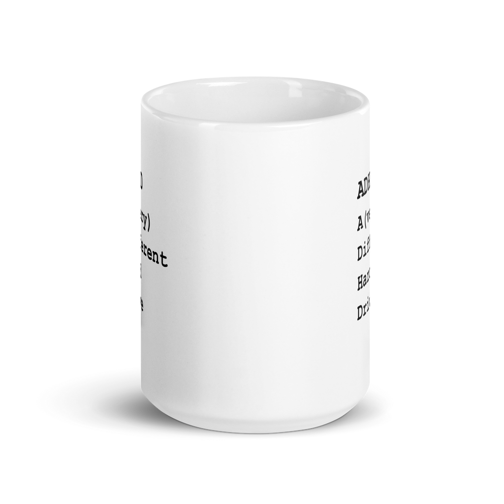 ADHD A (very) Different Hard Drive | White Glossy Mug | The Neurospicy Store