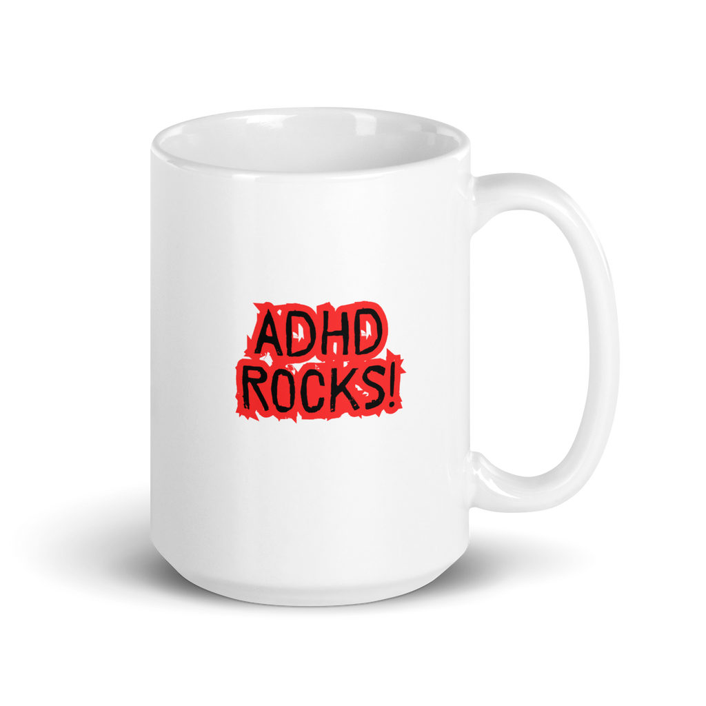 ADHD Rocks! | White Glossy Mug | The Neurospicy Store 15 oz