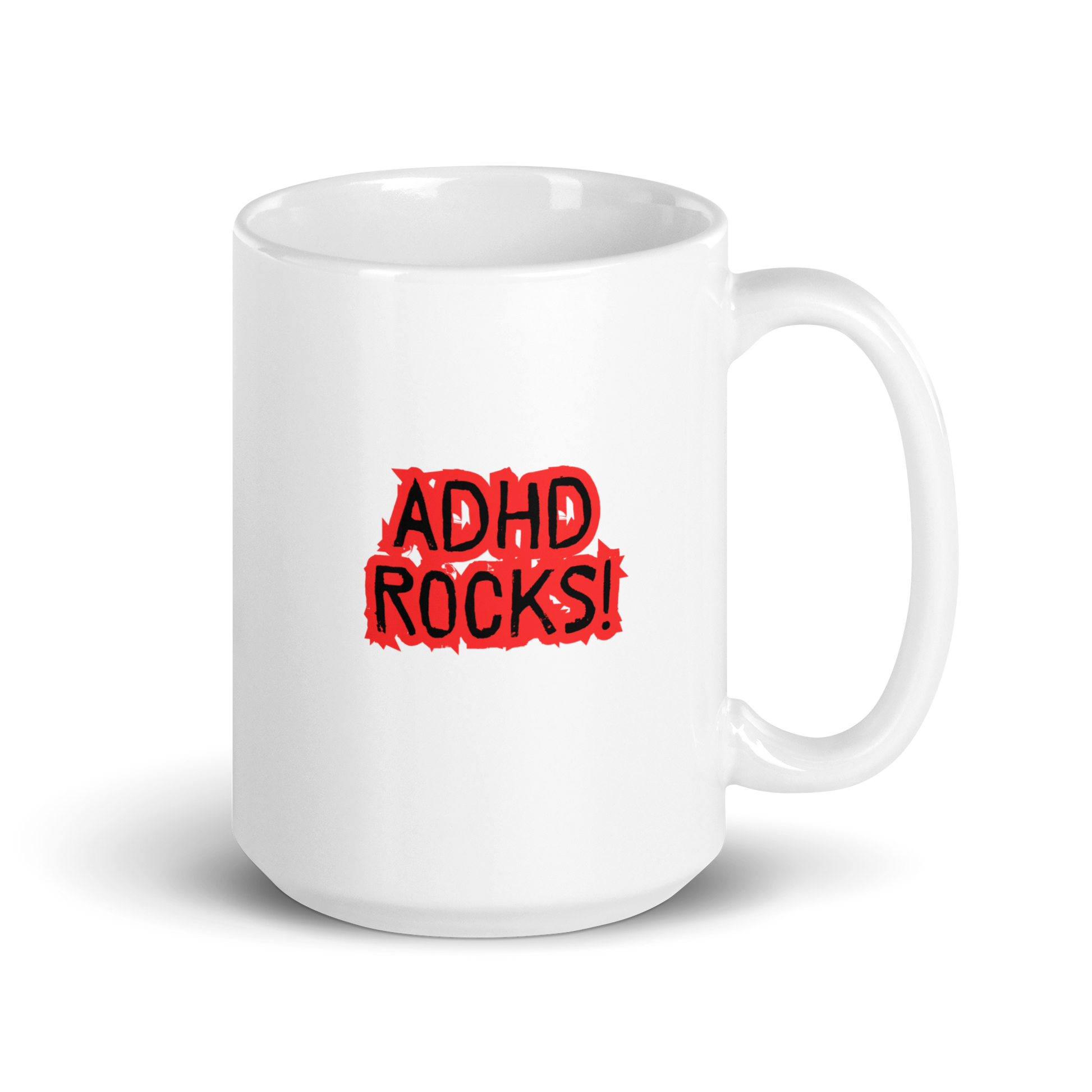 ADHD Rocks! | White Glossy Mug | The Neurospicy Store 15 oz
