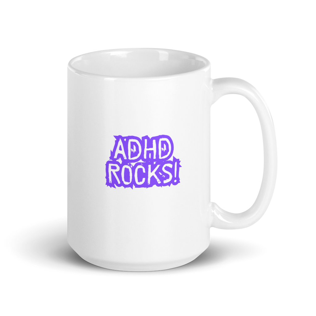 ADHD Rocks! | White Glossy Mug | The Neurospicy Store 15 oz