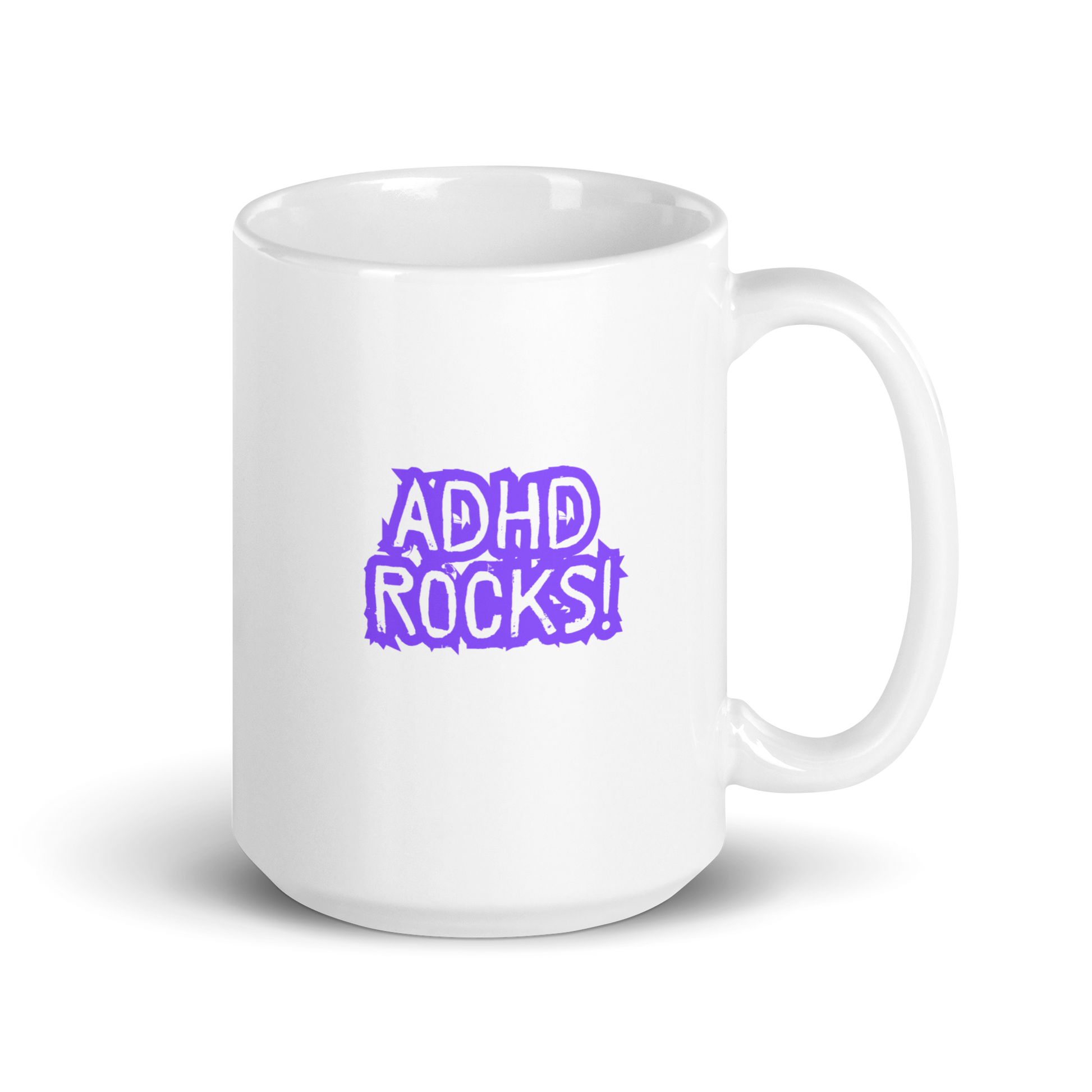 ADHD Rocks! | White Glossy Mug | The Neurospicy Store 15 oz