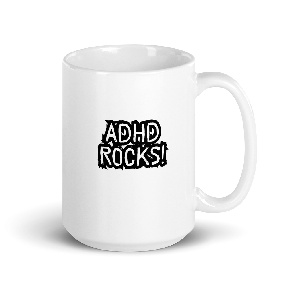 ADHD Rocks! | White Glossy Mug | The Neurospicy Store 15 oz