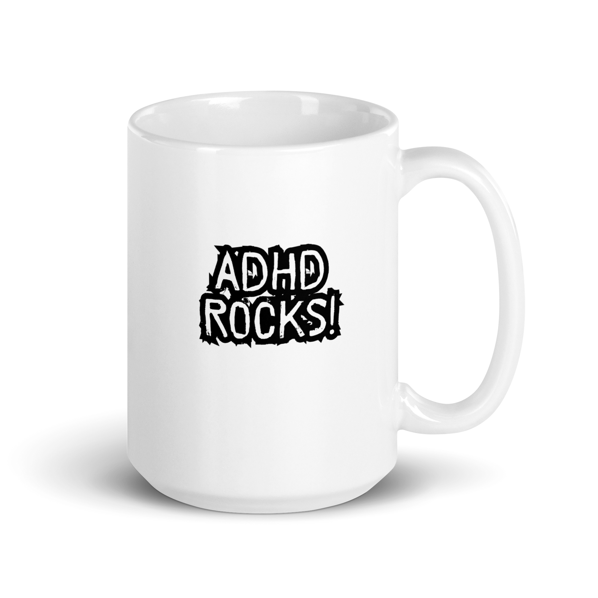 ADHD Rocks! | White Glossy Mug | The Neurospicy Store 15 oz