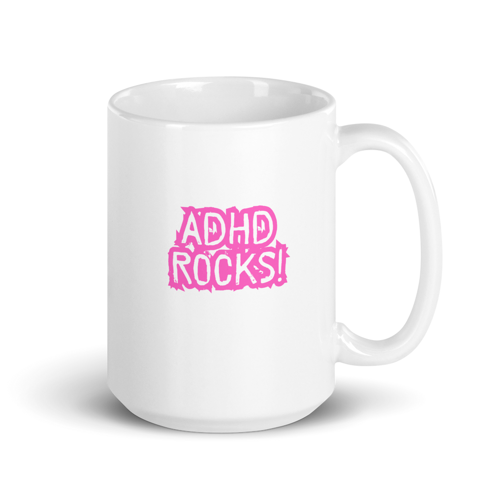 ADHD Rocks! | White Glossy Mug | The Neurospicy Store 15 oz