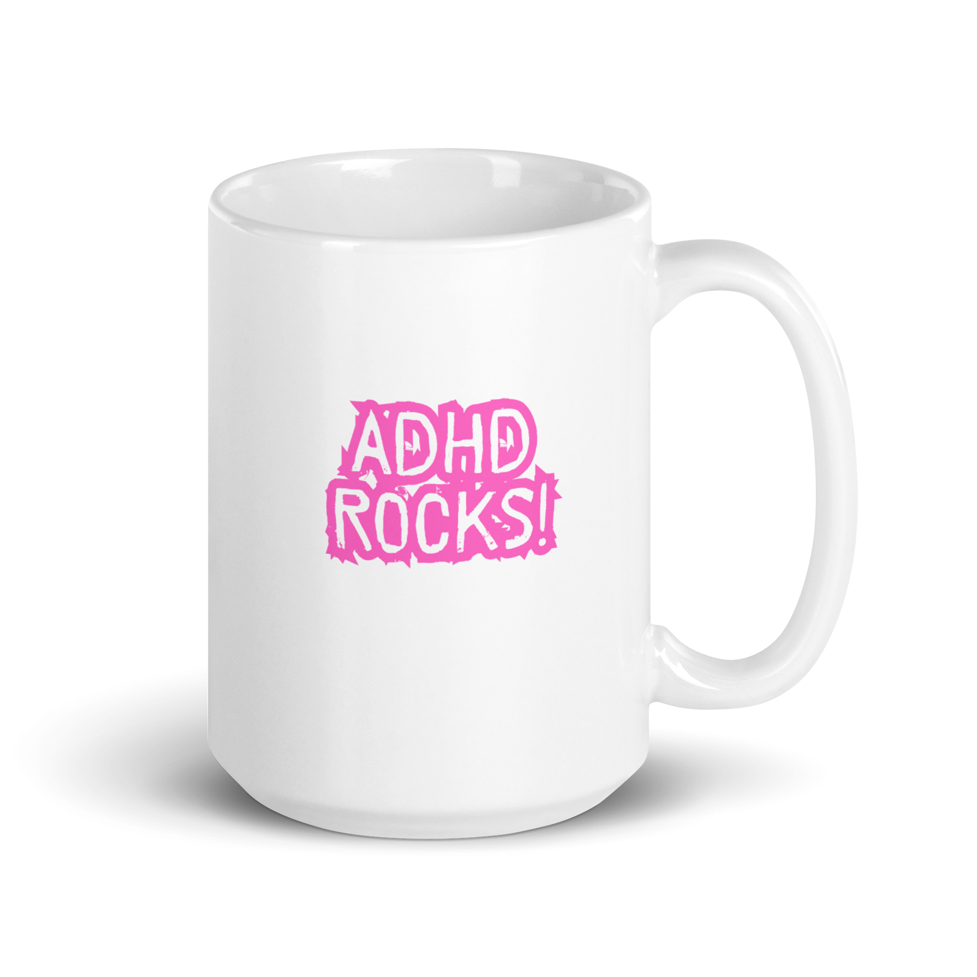 ADHD Rocks! | White Glossy Mug | The Neurospicy Store 15 oz