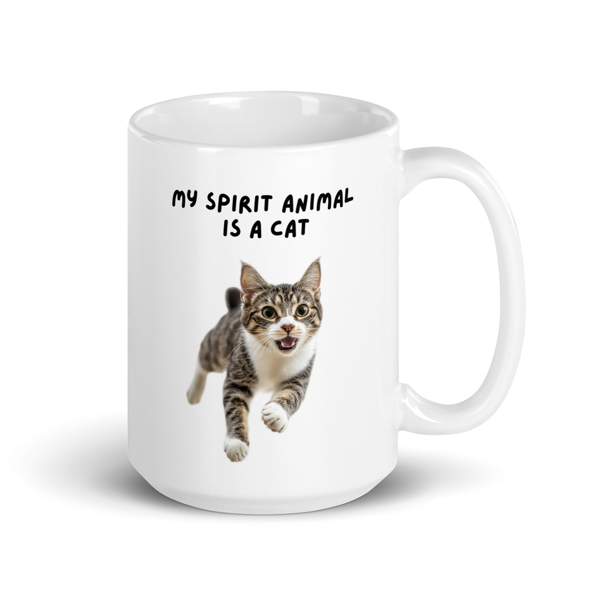 My Spirit Animal Is A Cat | White Glossy Mug | The Neurospicy Store 15 oz