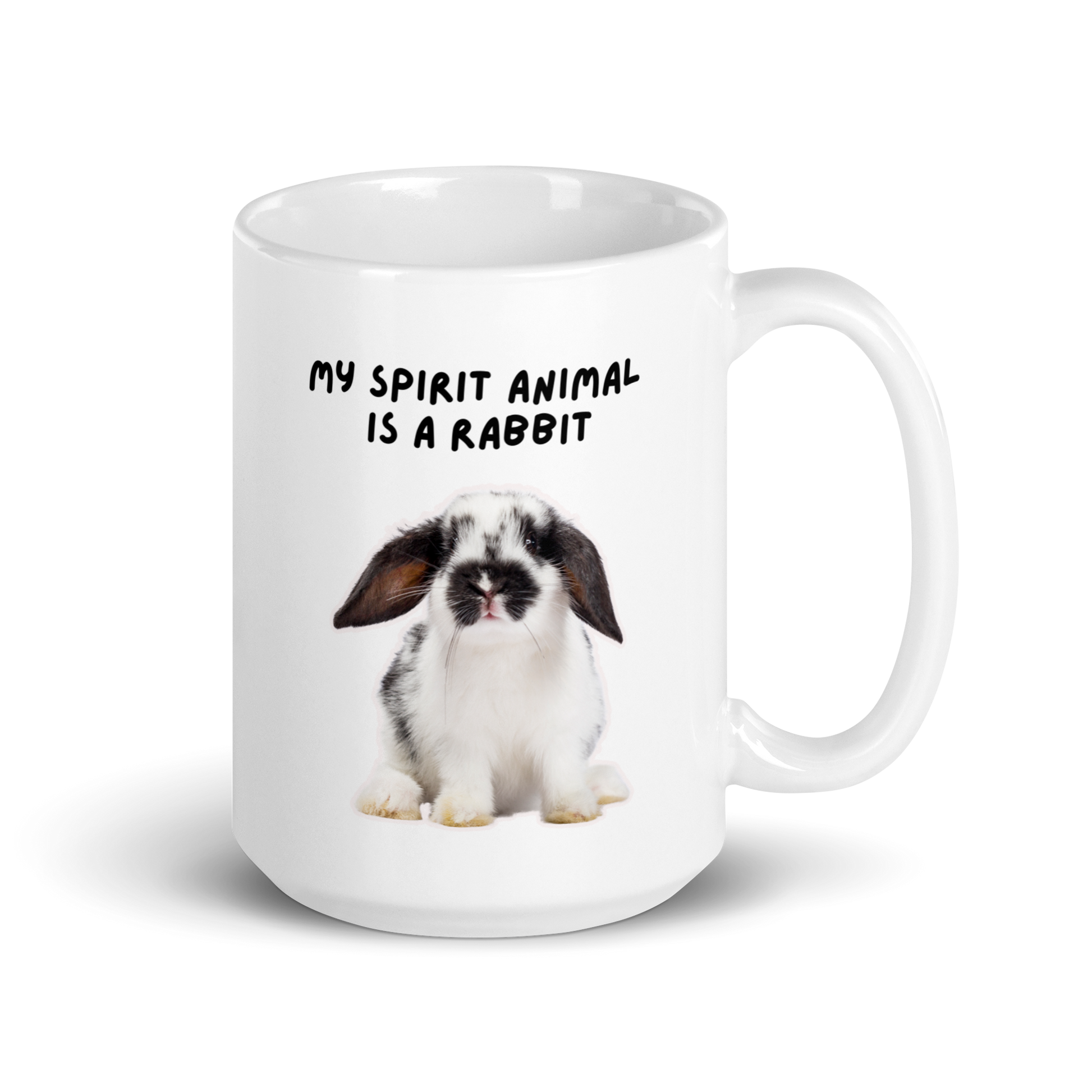 My Spirit Animal Is A Rabbit | White Glossy Mug | The Neurospicy Store 15 oz