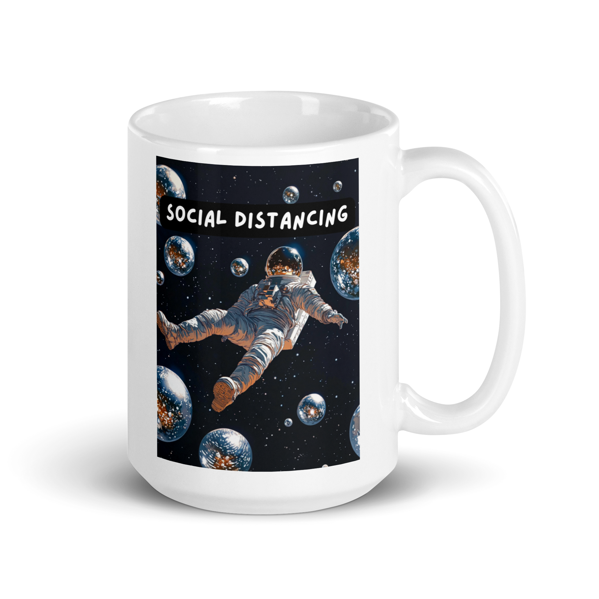 Social Distancing | White Glossy Mug | The Neurospicy Store 15 oz