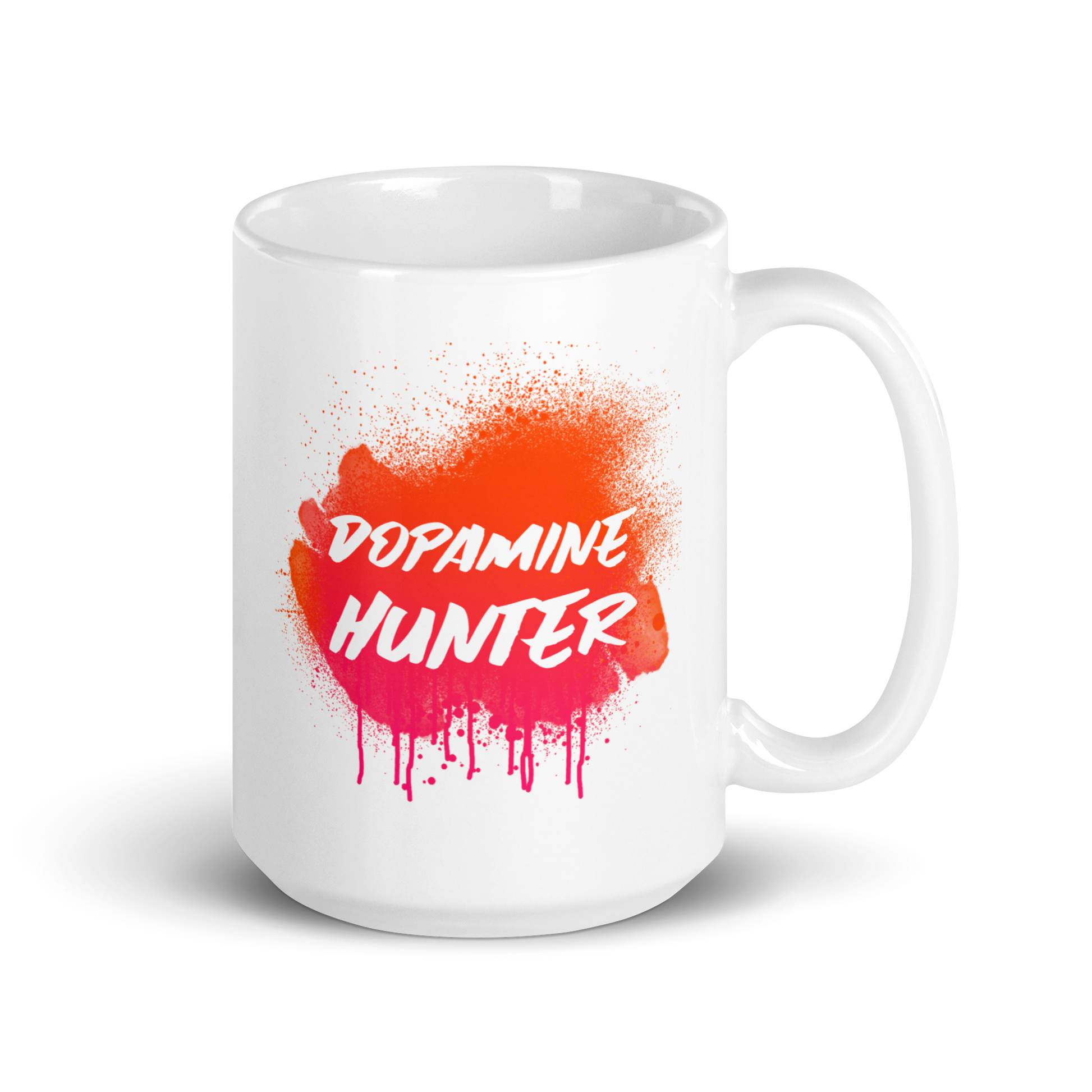 Dopamine Hunter | White Glossy Mug | The Neurospicy Store 15 oz