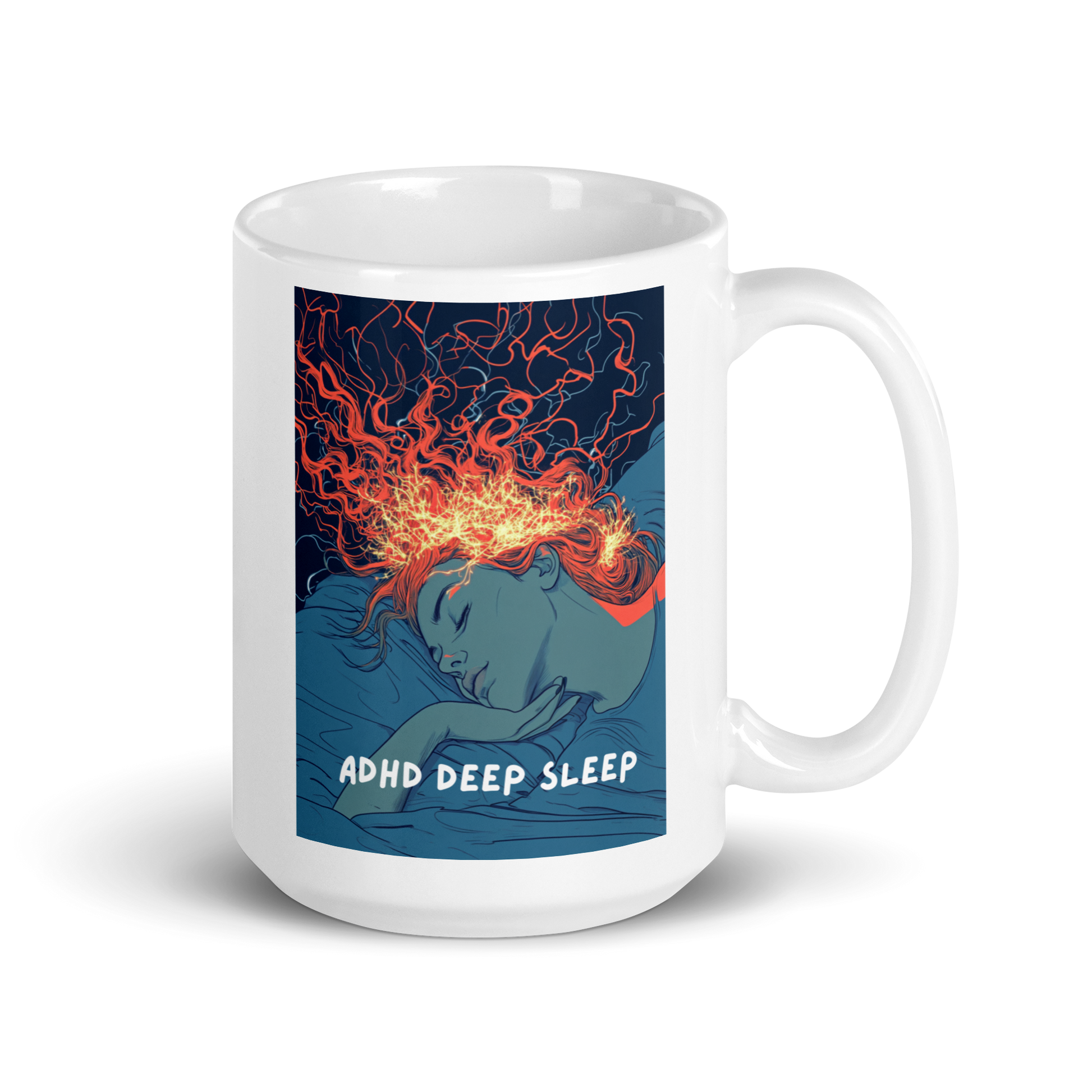 ADHD Deep Sleep | White Glossy Mug | The Neurospicy Store 15 oz