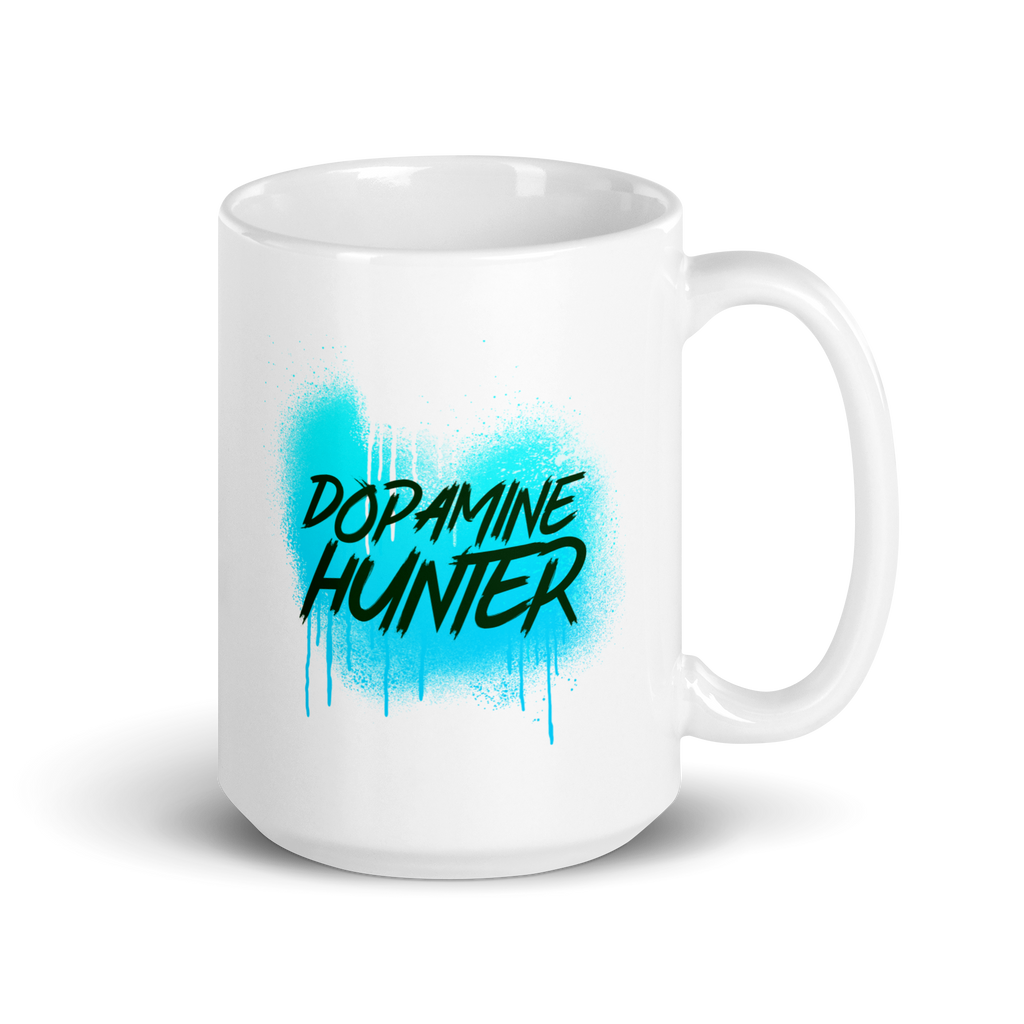 Dopamine Hunter | White Glossy Mug | The Neurospicy Store 15 oz