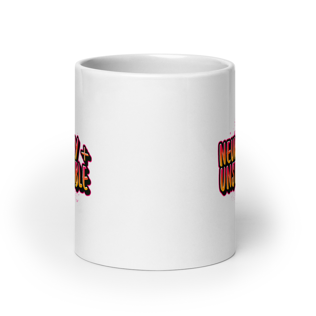 Neurospicy + Unstoppable | White Glossy Mug | The Neurospicy Store