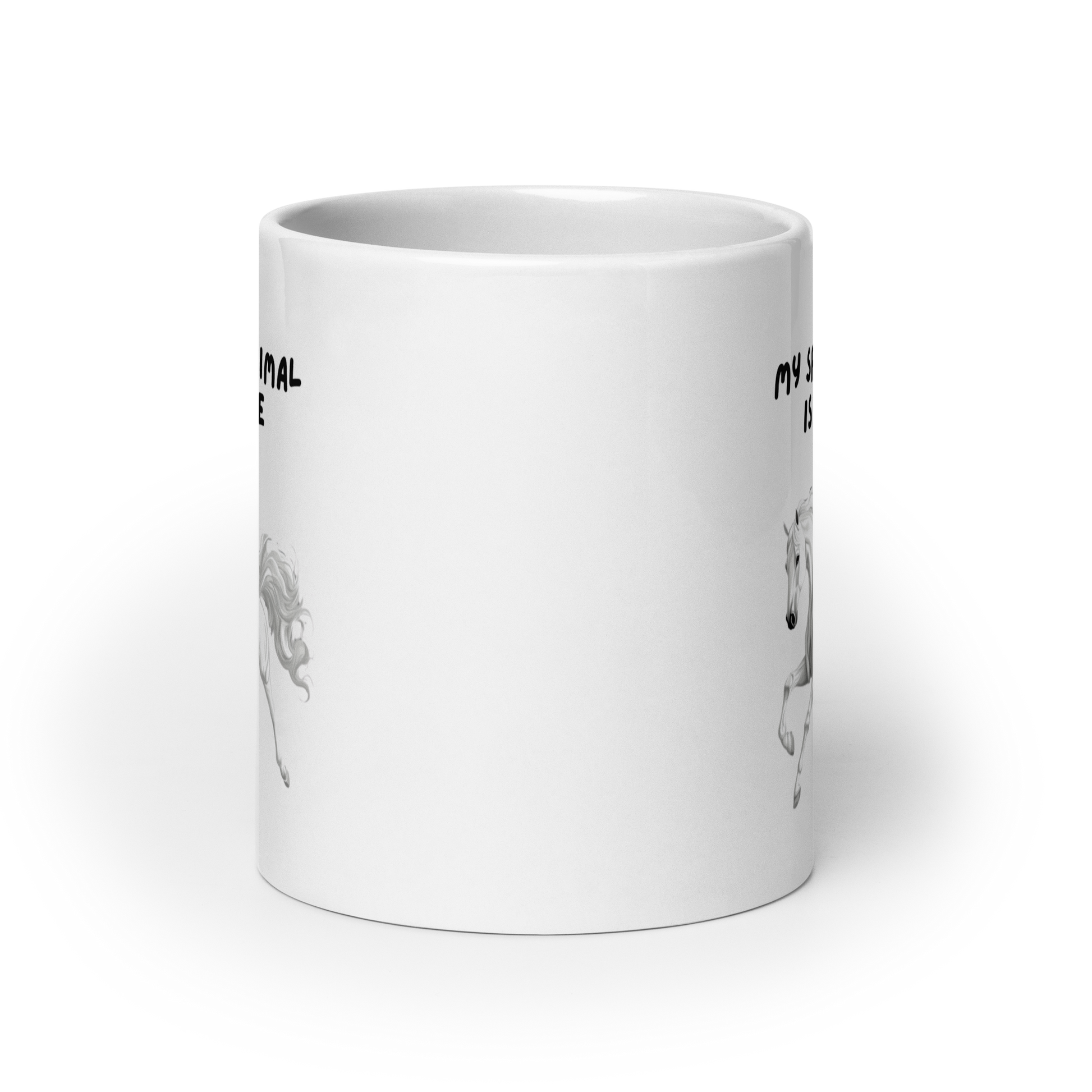 My Spirit Animal Is A Horse | White Glossy Mug | The Neurospicy Store