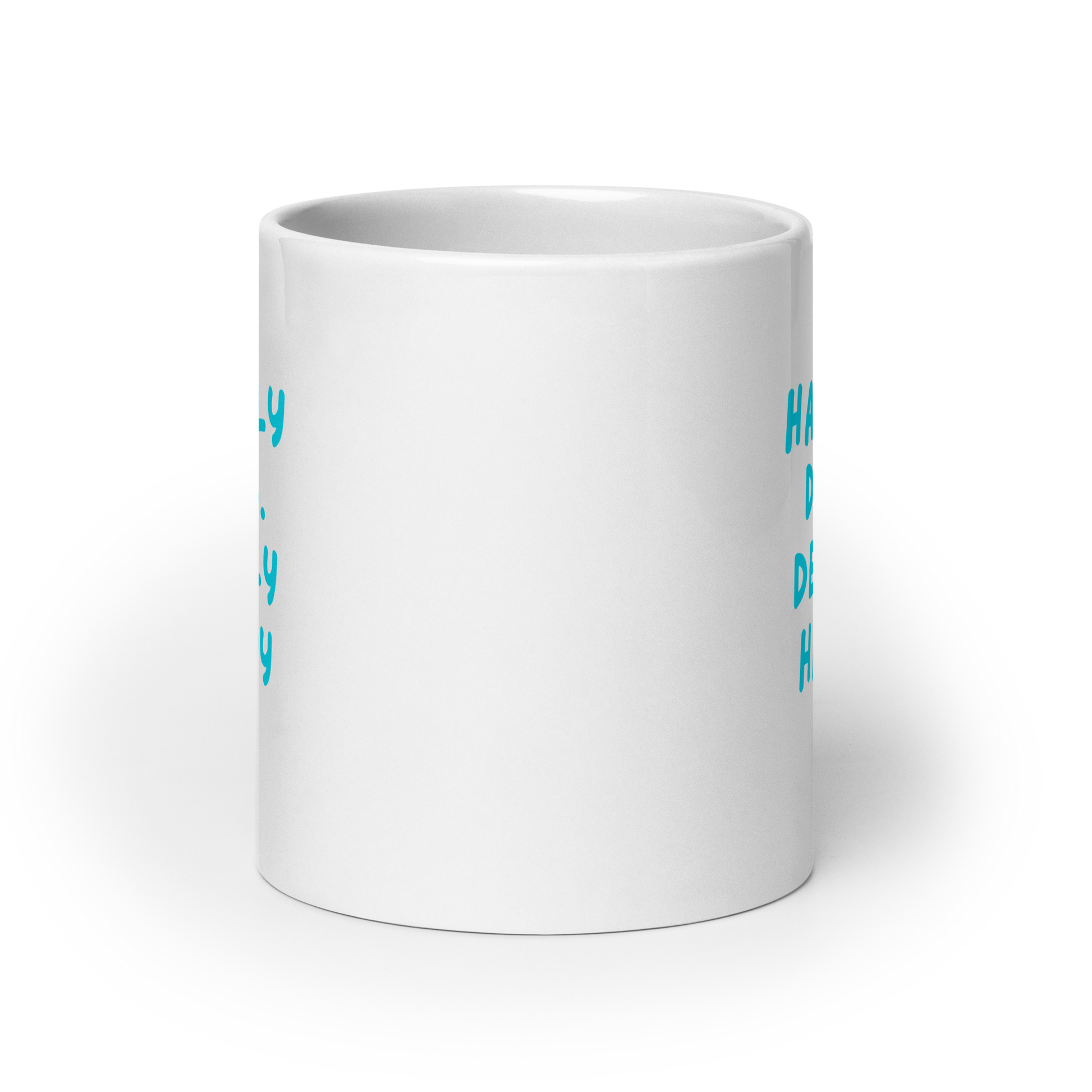 Happily Dull Deeply Happy | White Glossy Mug | The Neurospicy Store
